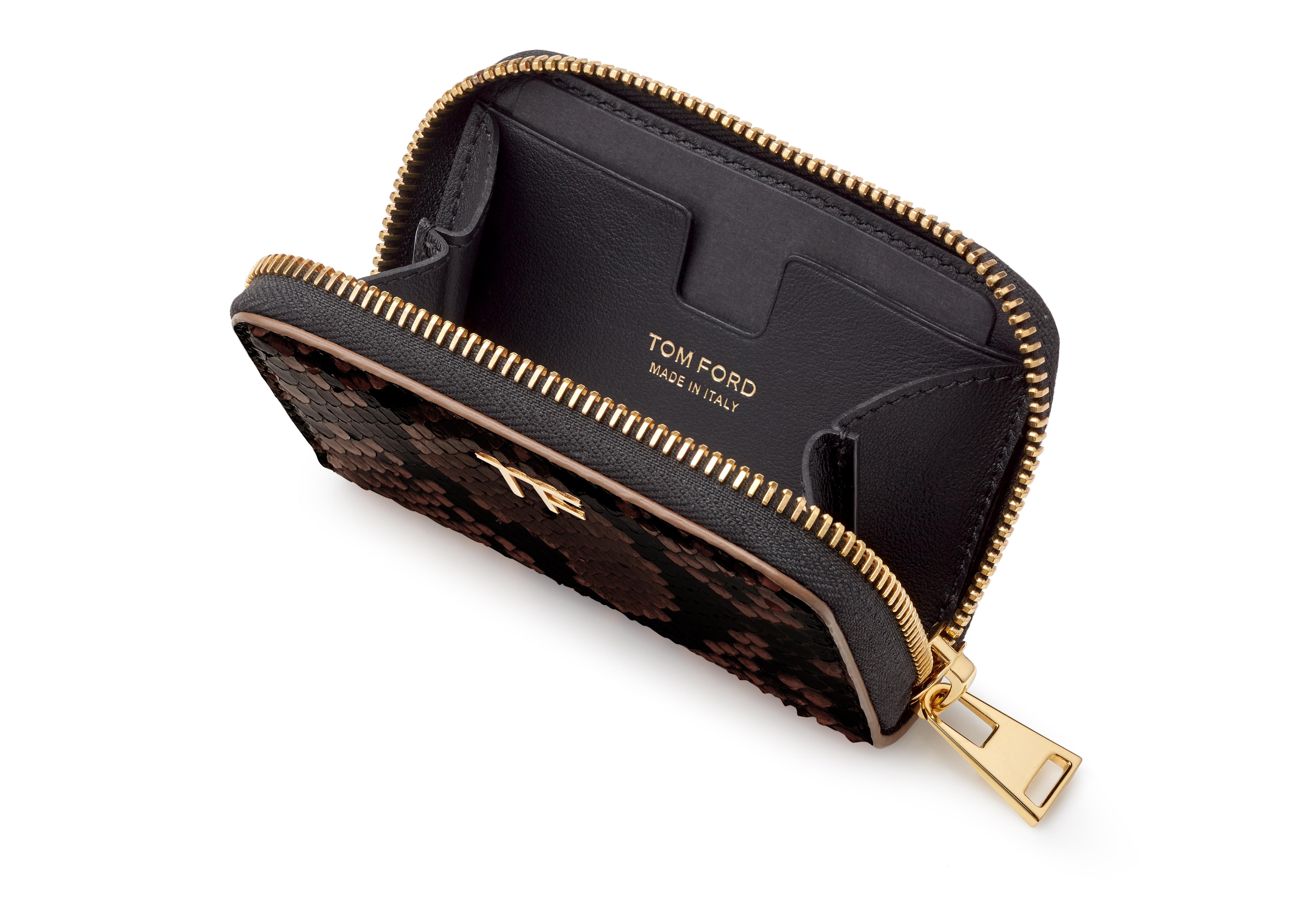 Tom Ford PYTHON ZIP COIN PURSE 