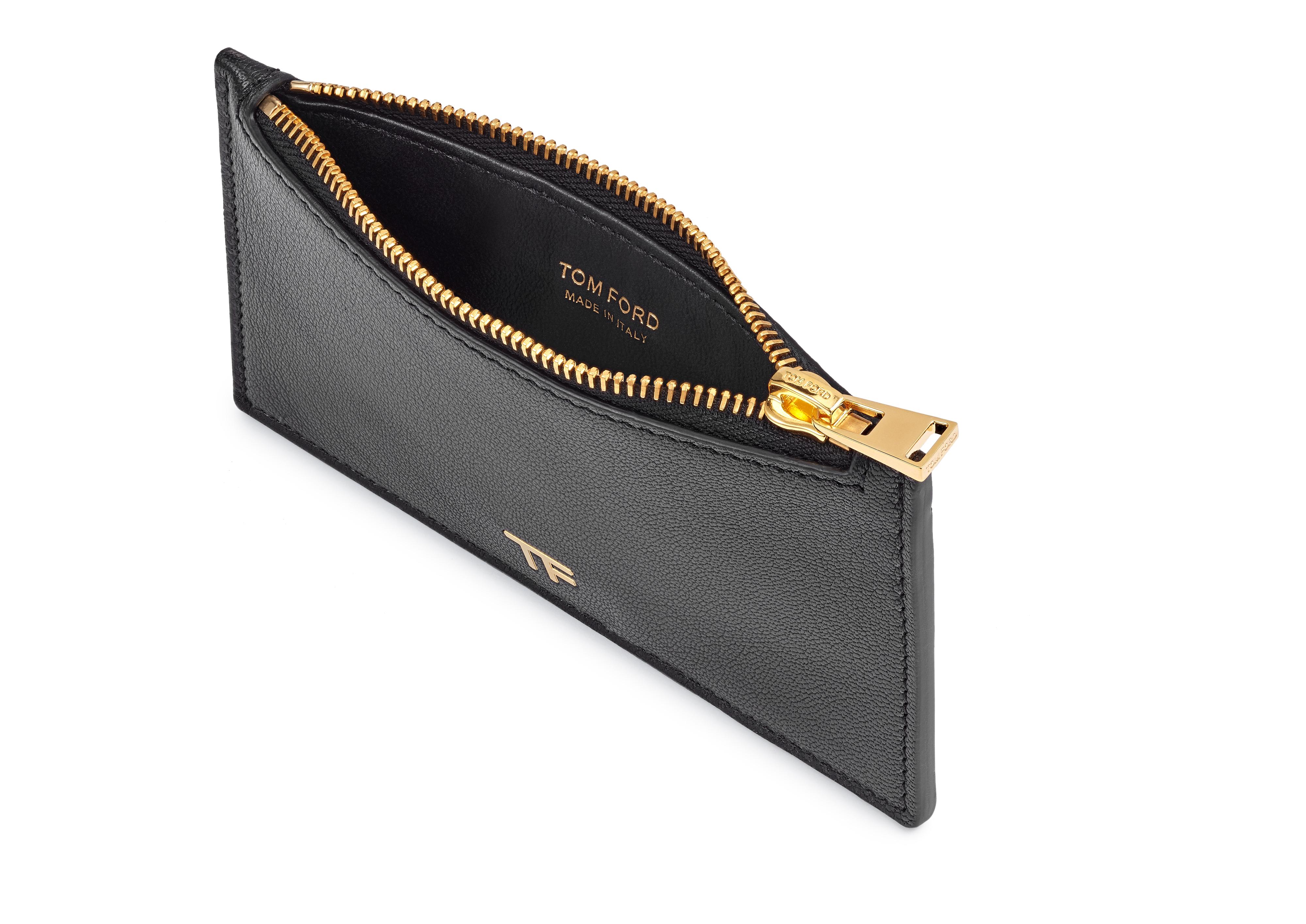 Tom Ford GRAINED LEATHER ZIP POUCH CARD HOLDER 