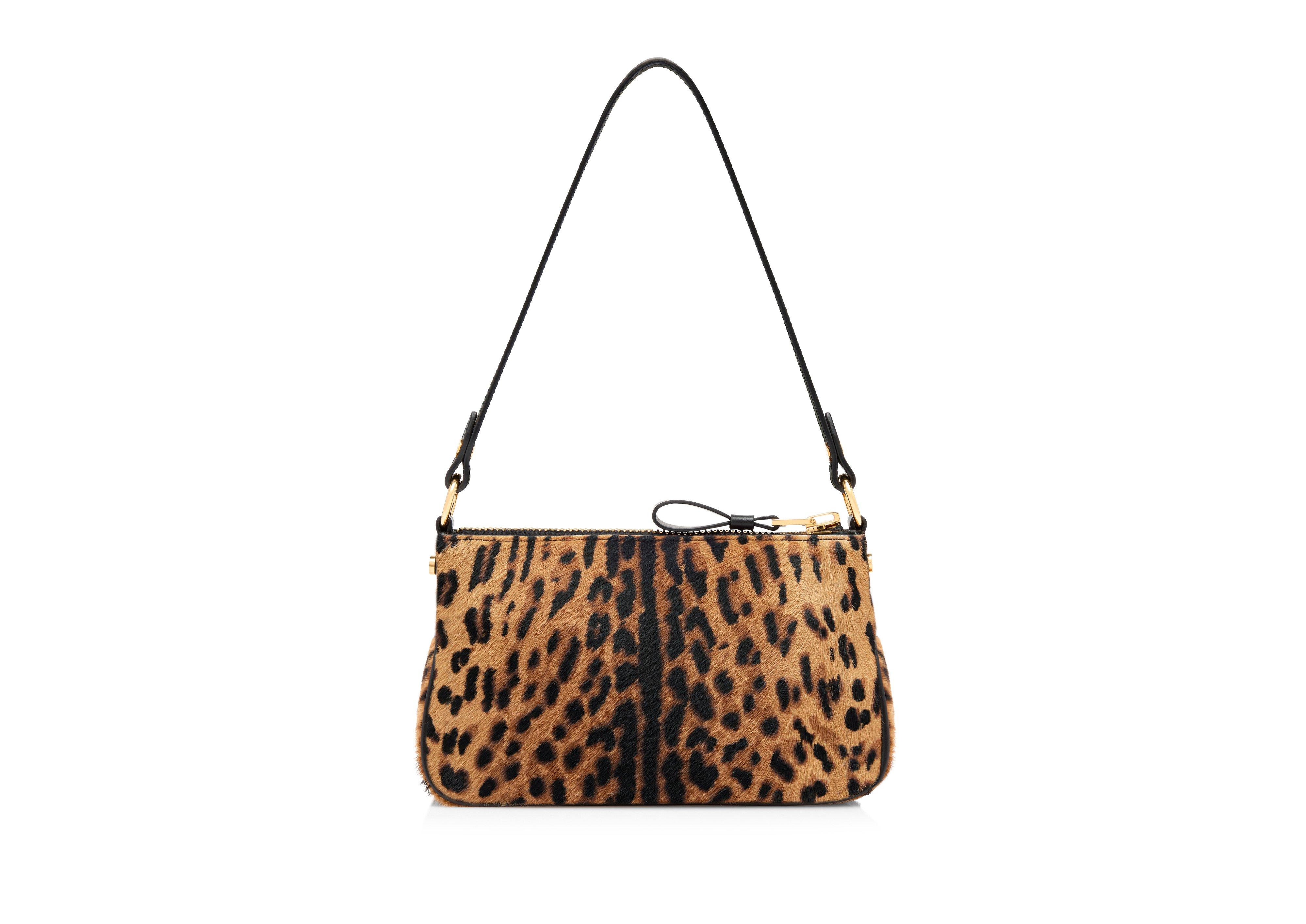Tom Ford Jennifer Leopard Mini Crossbody Bag Brown/Black Calf Hair