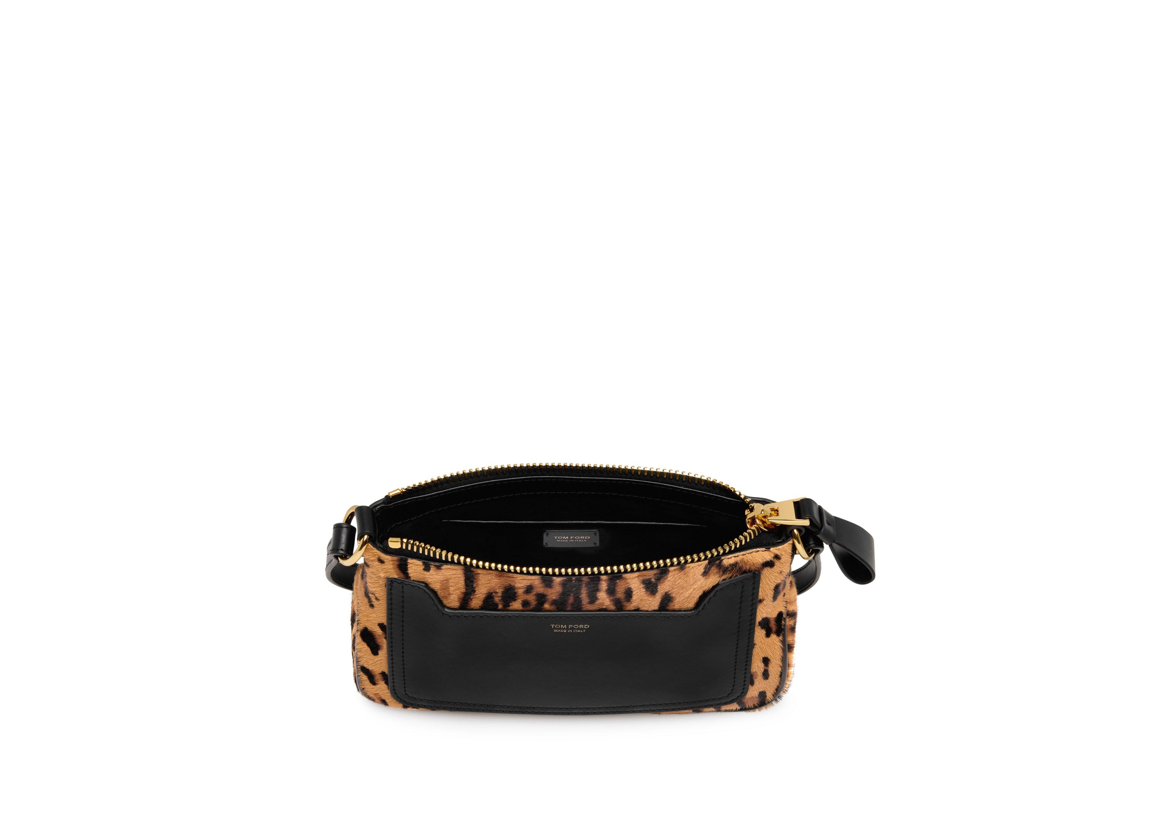 Tom Ford Jennifer Leopard Mini Crossbody Bag Brown/Black Calf Hair