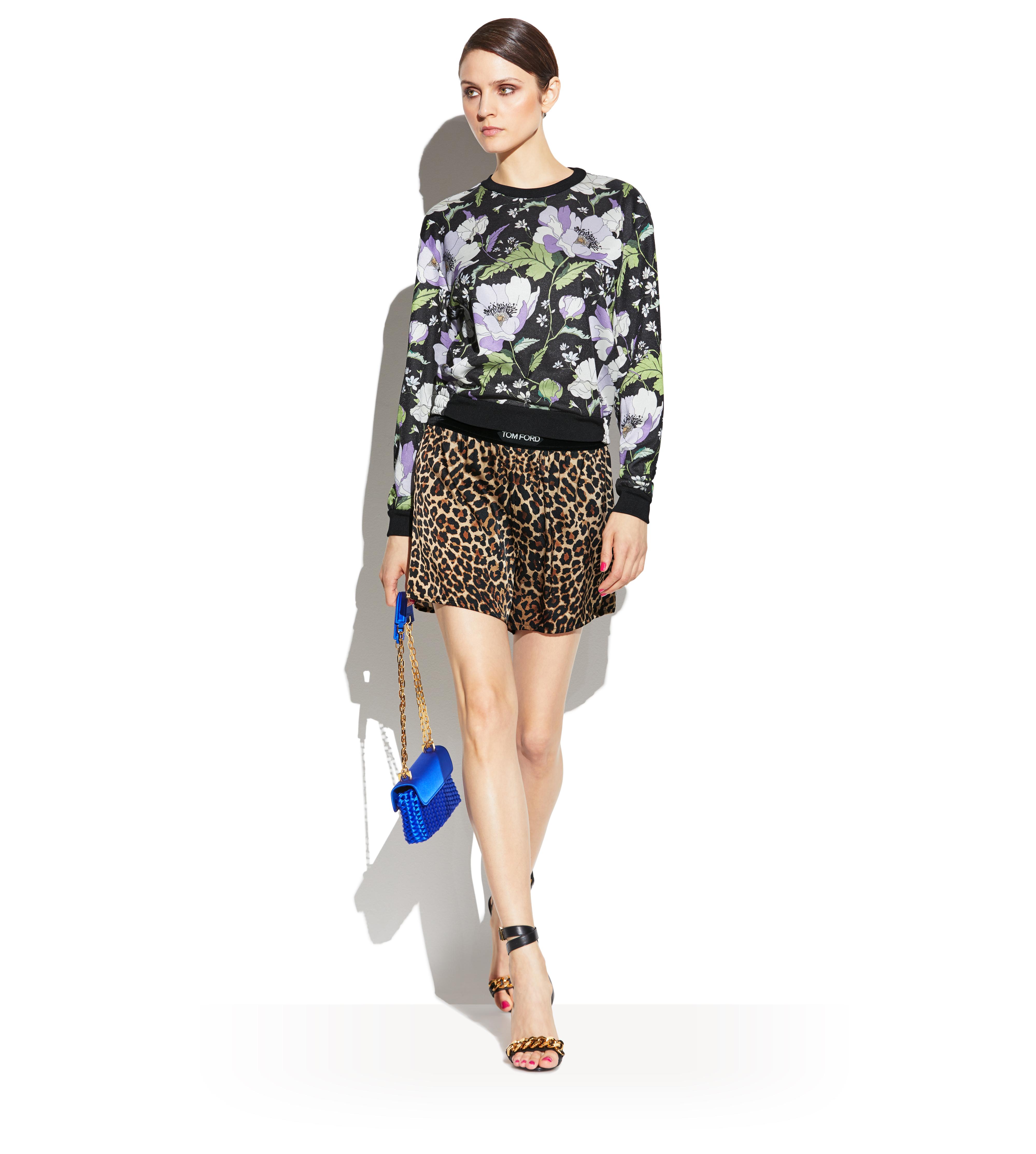 Tom Ford REFLECTED LEOPARD PRINT PJ SHORTS 