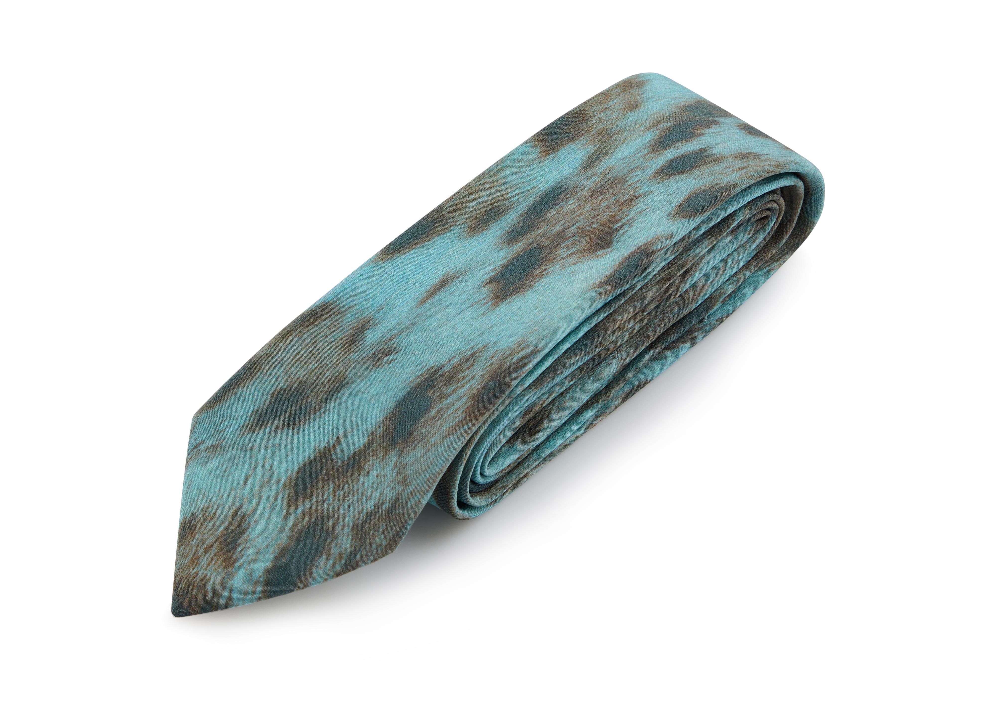 CHEETAH CREPE DE CHINE TIE C thumbnail