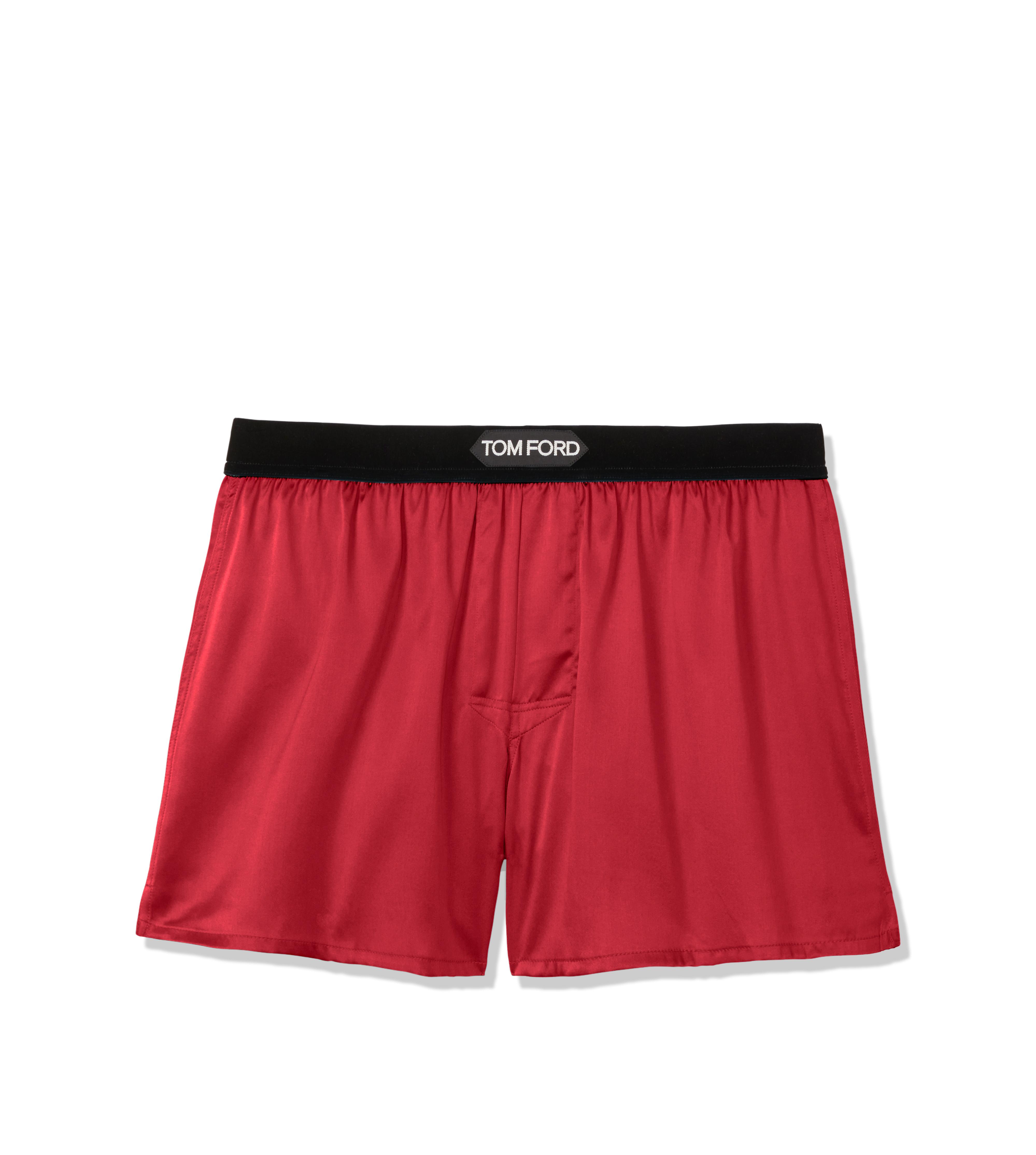 red silk boxers