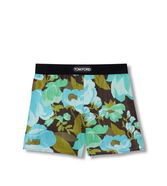 ABSTRACT FLORAL SILK BOXERS A fullsize