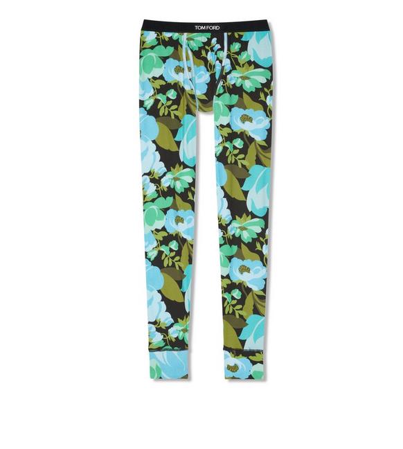 ABSTRACT FLORAL COTTON LONG JOHNS A fullsize