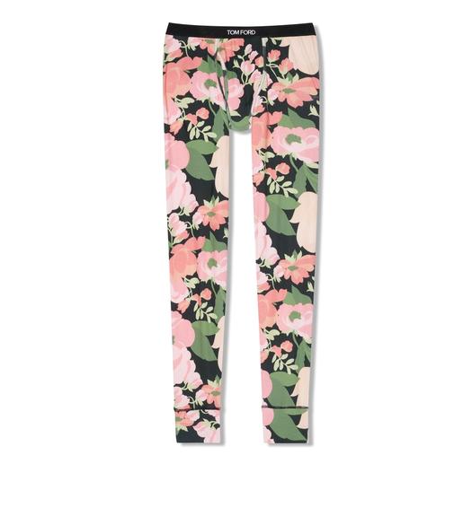 ABSTRACT FLORAL COTTON LONG JOHNS