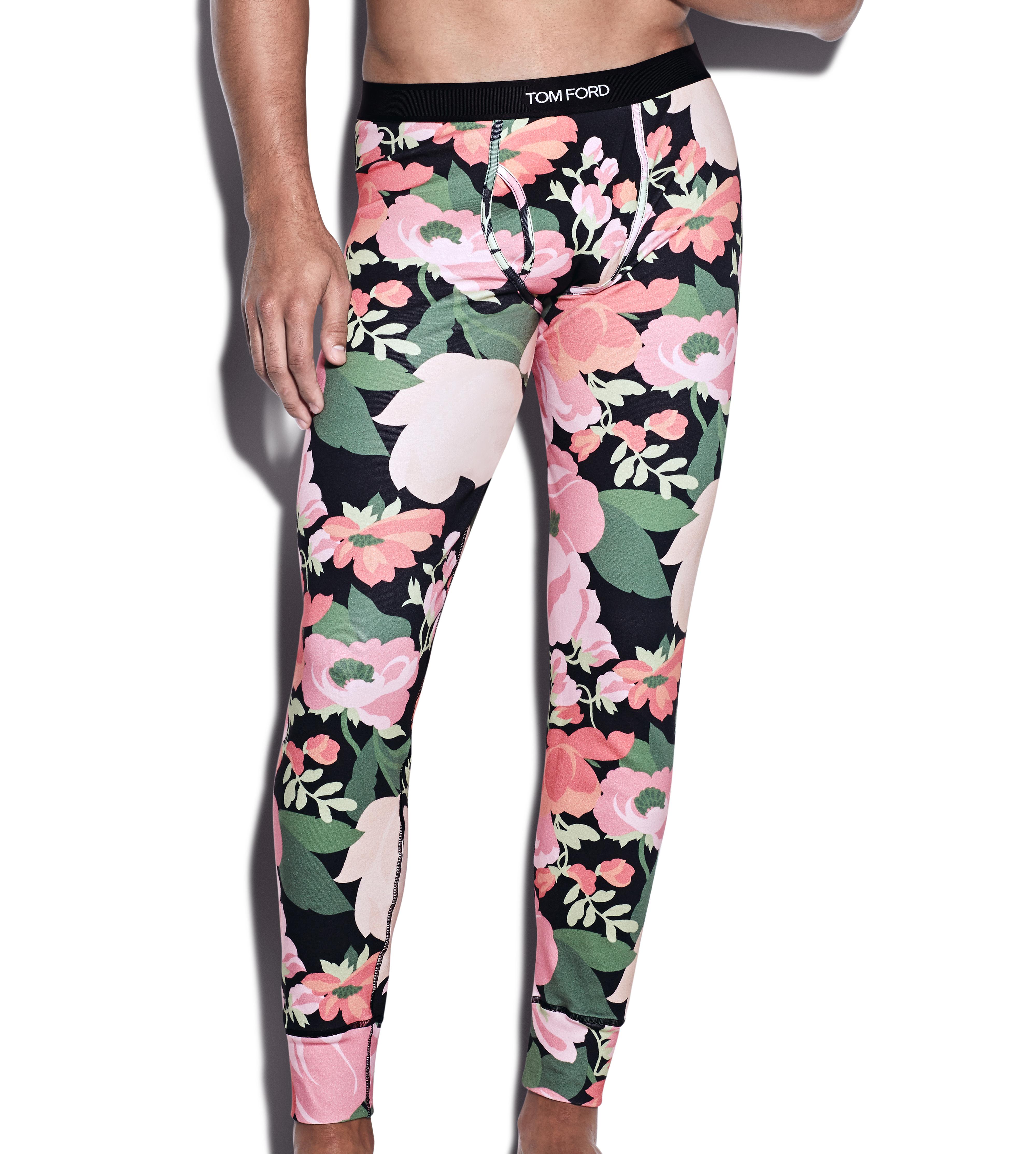 Tom Ford ABSTRACT FLORAL COTTON LONG JOHNS 