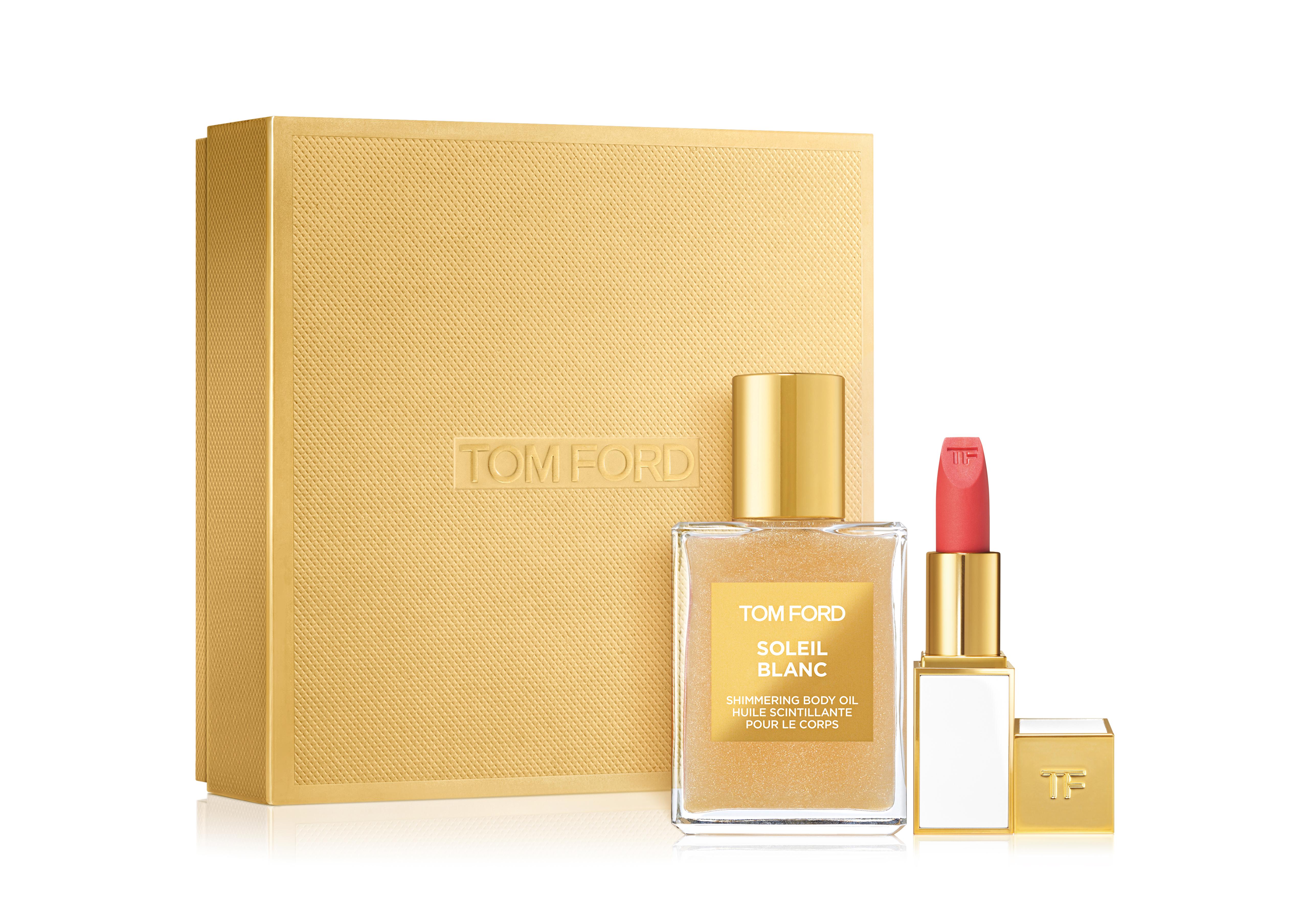 Tom Ford Soleil Blanc Shimmering Body Oil And Lip Color Paradiso Set  