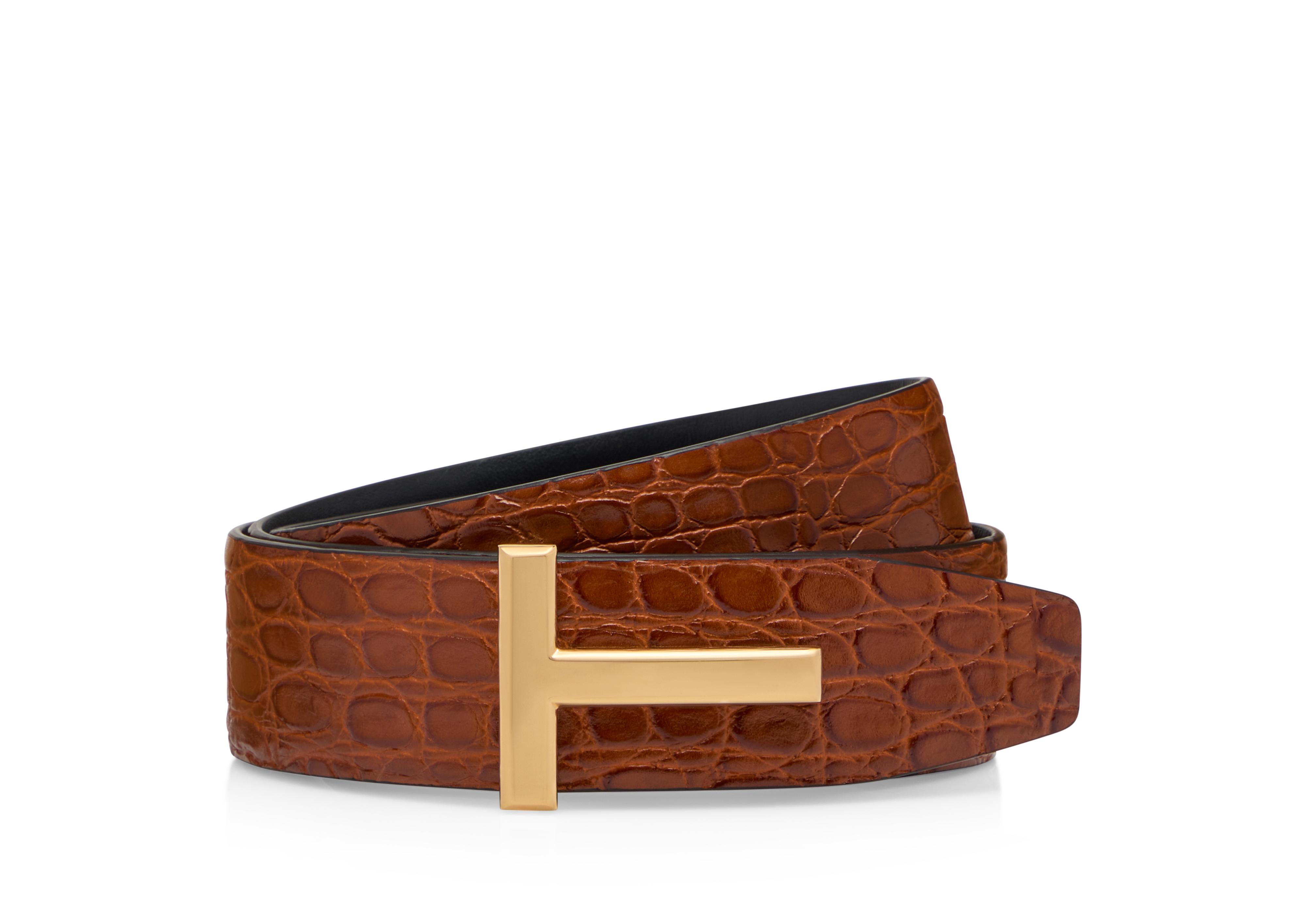 Tom Ford CROCODILE T ICON BELT