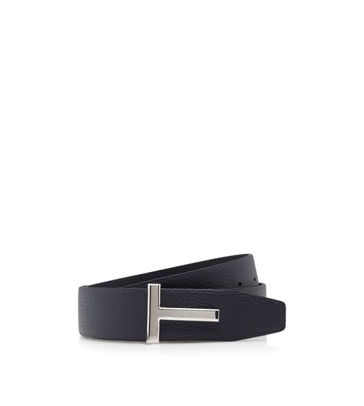 Tom Ford Leather Reversible Framed T Belt in Black for Men Mens Accessories Belts 