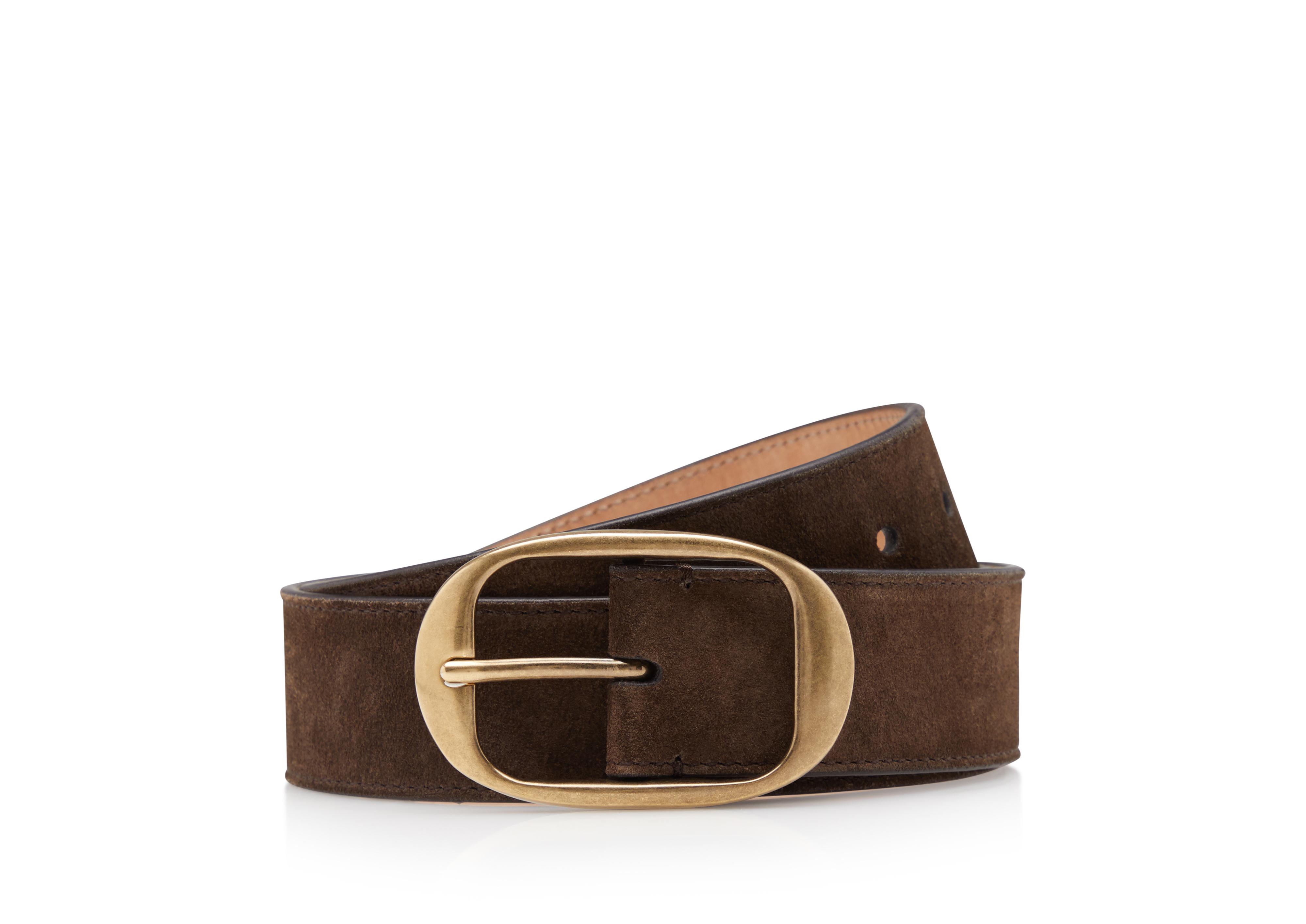 Tom Ford SUEDE VINTAGE GOLD JEANS BELT 