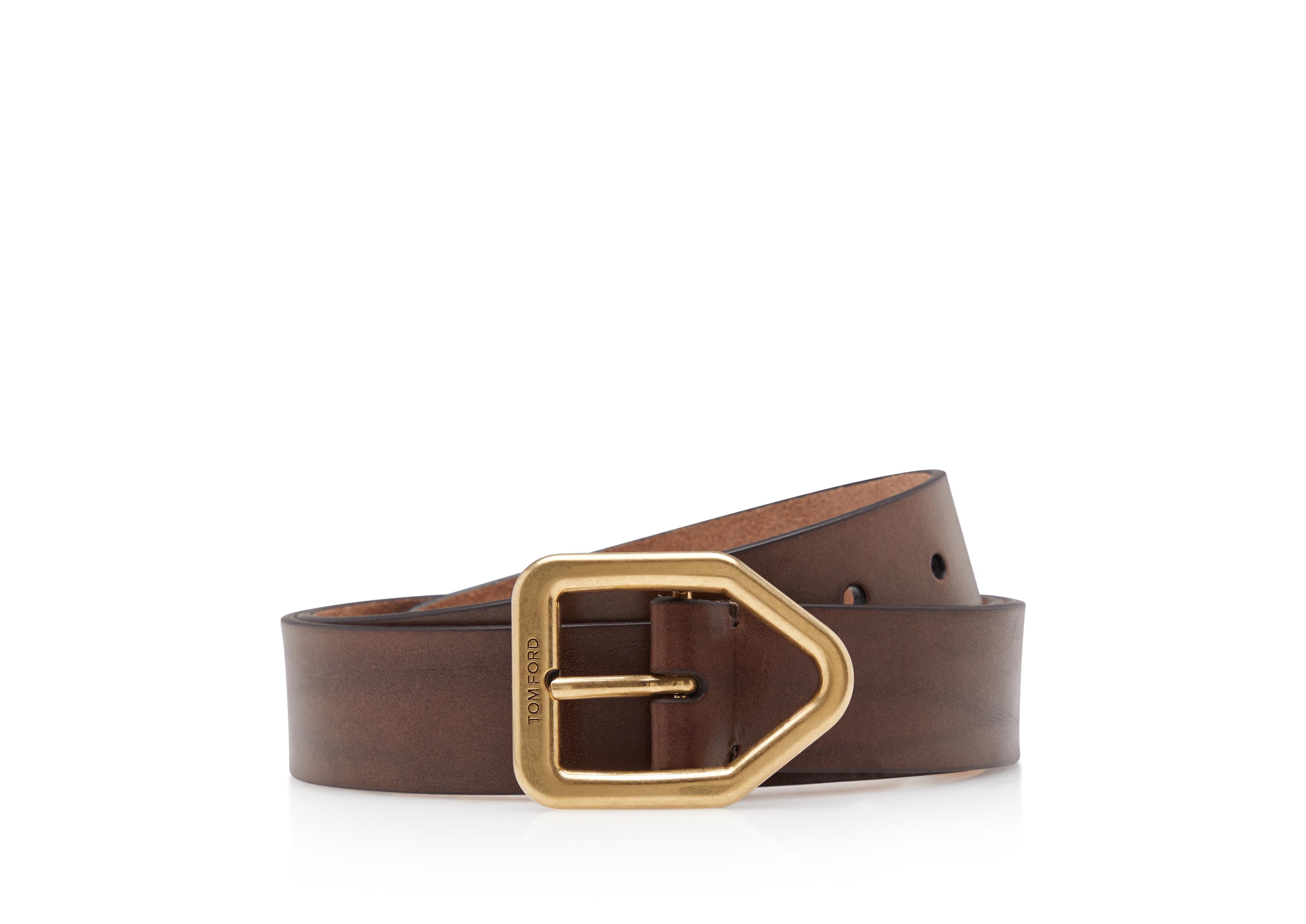 Tom Ford GOLD ELBAMATT BUCKLE BELT 