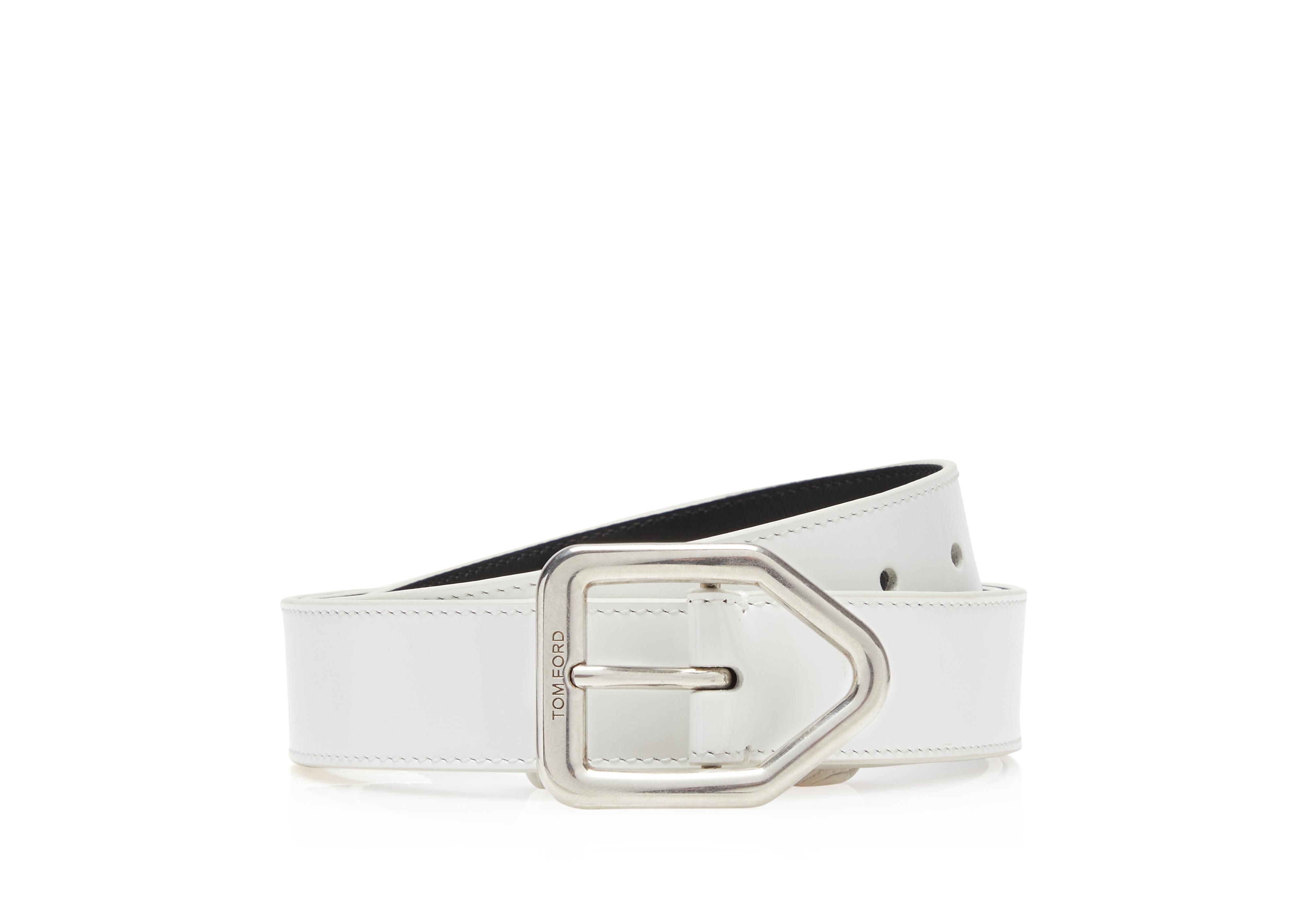 Tom Ford SMOOTH LEATHER LOZENGE BUCKLE BELT 