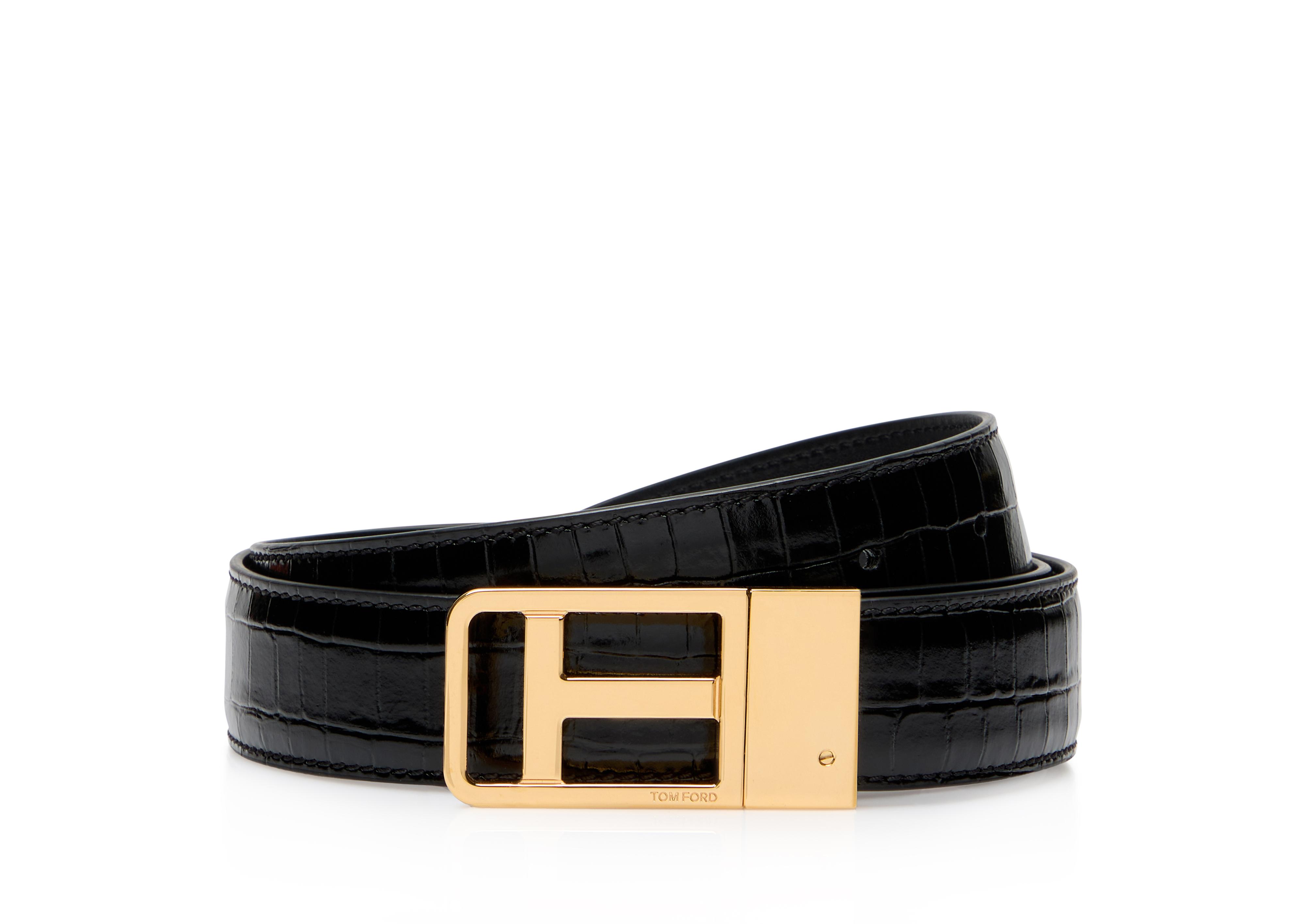 Tom Ford CROCODILE CLASSIC T BELT 