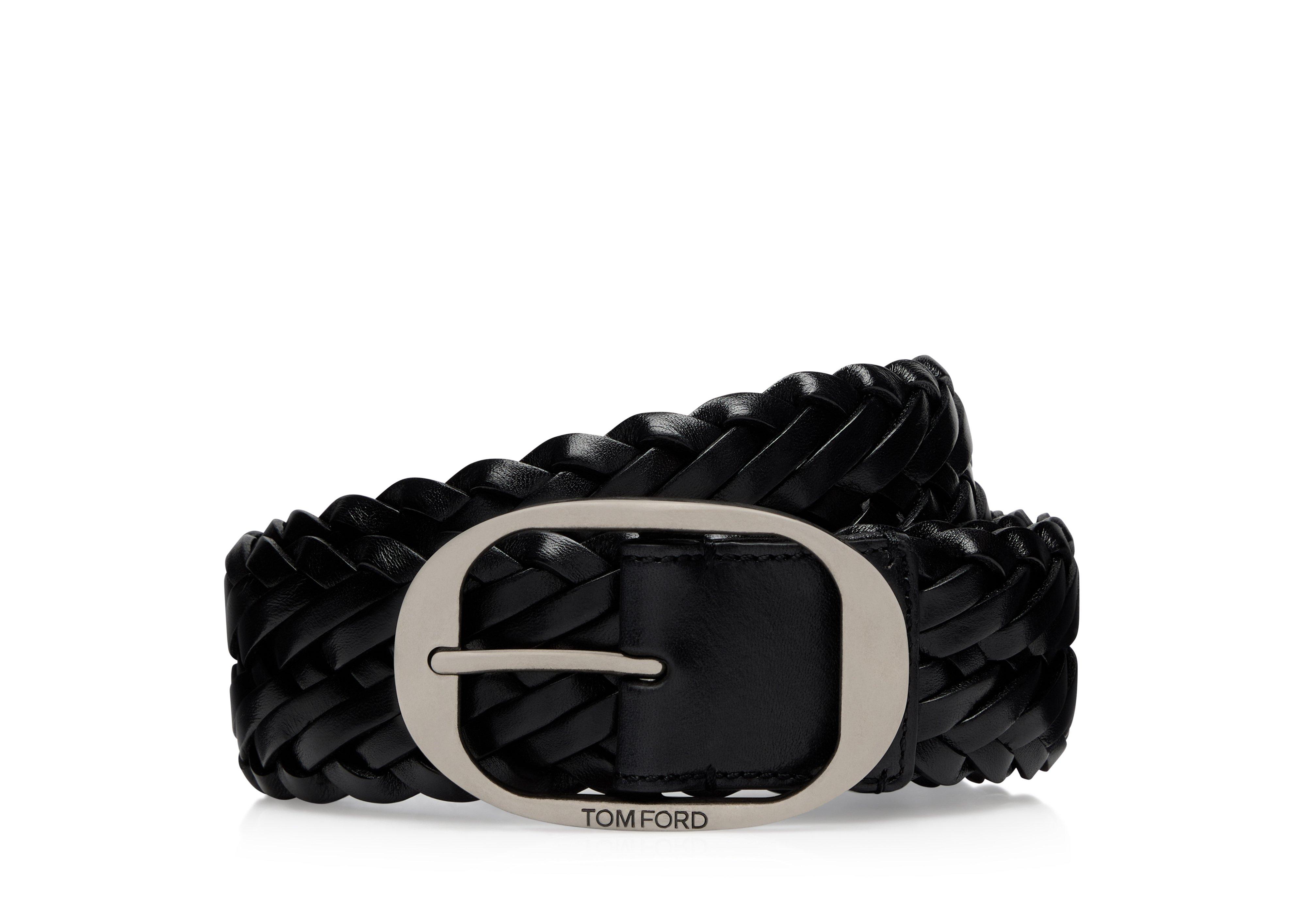 Tom Ford Woven Leather Bracelet - Black