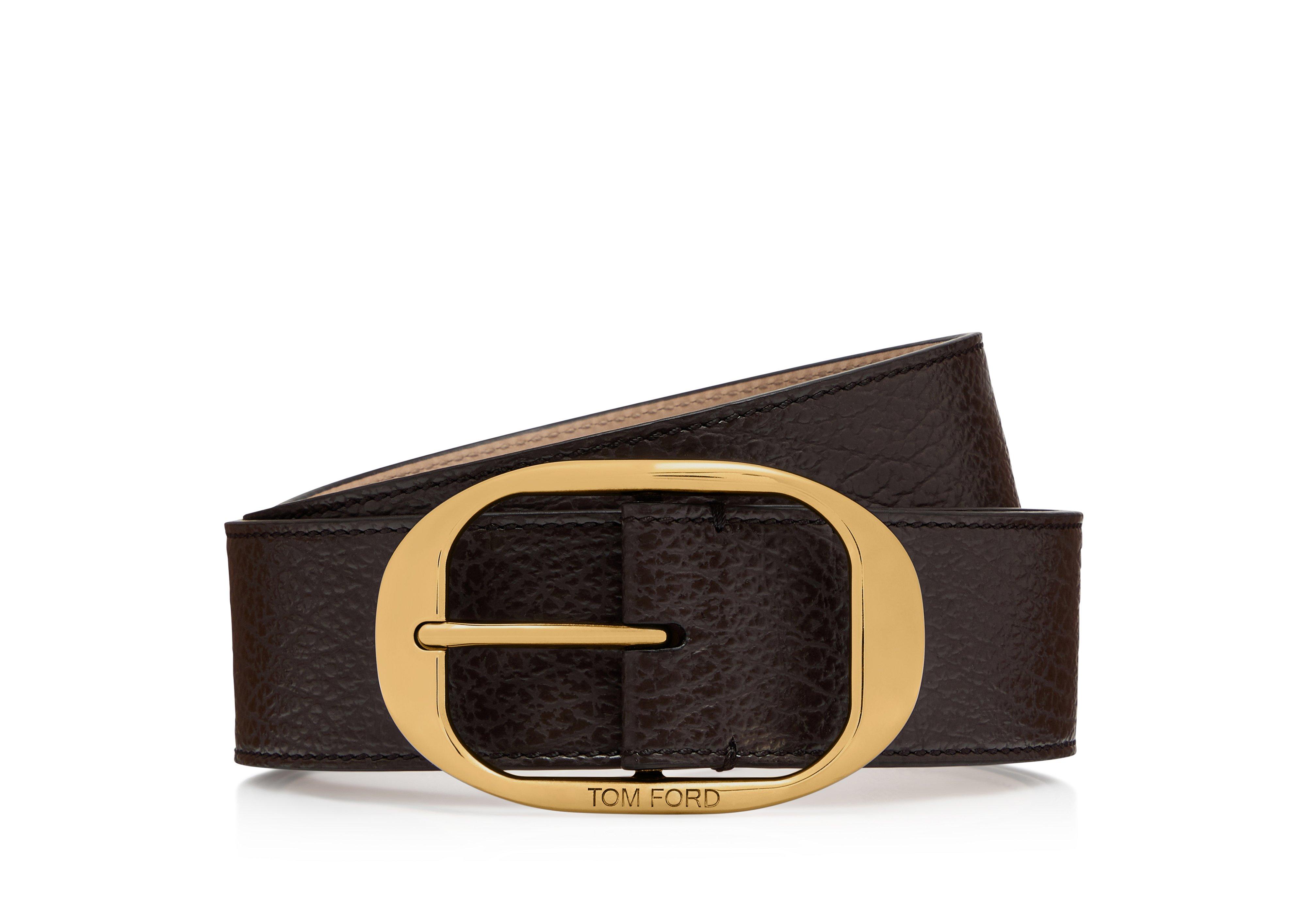 Tom Ford GRAIN LEATHER OVAL BELT