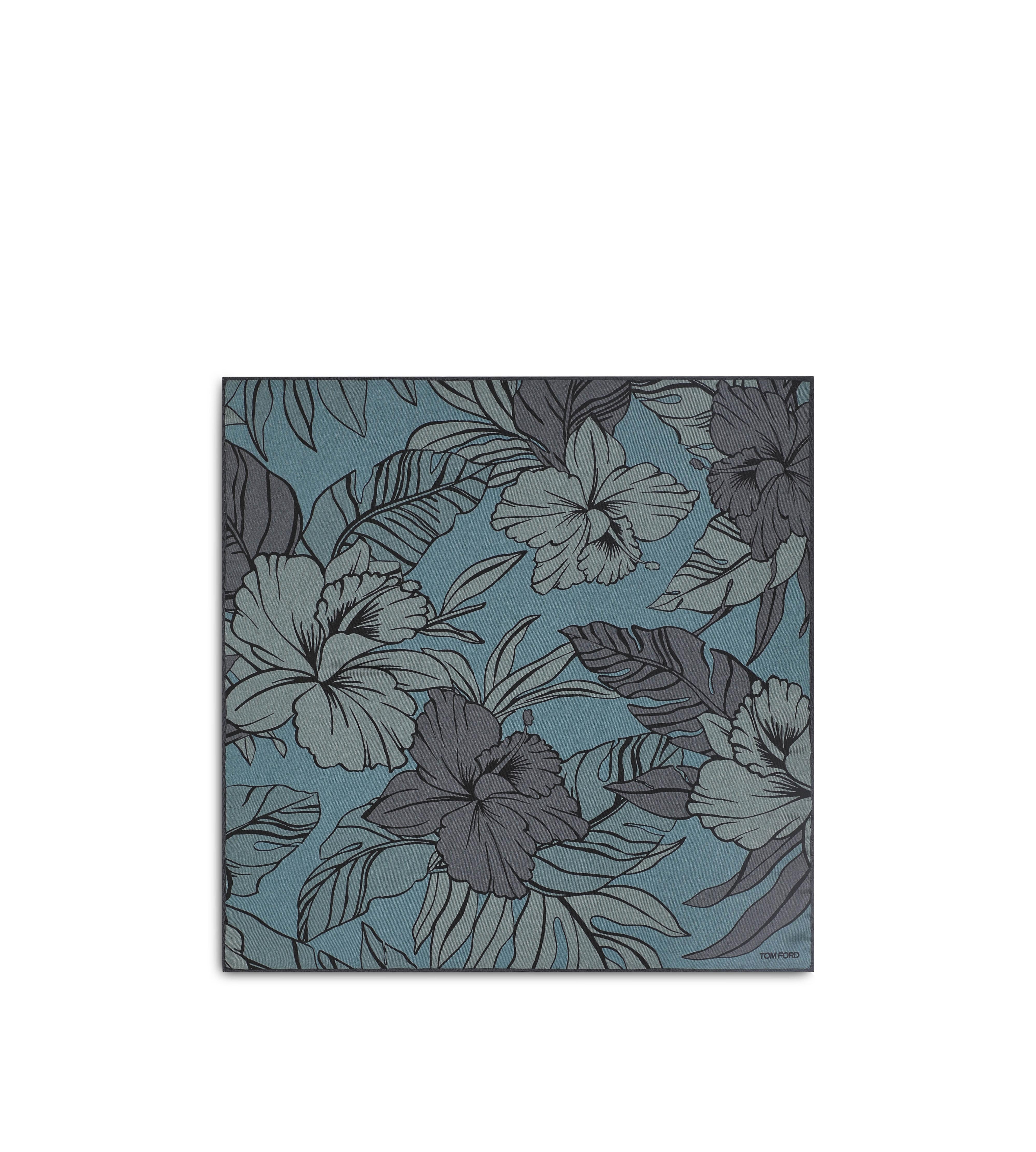 HIBISCUS FLORAL SILK POCKET SQUARE