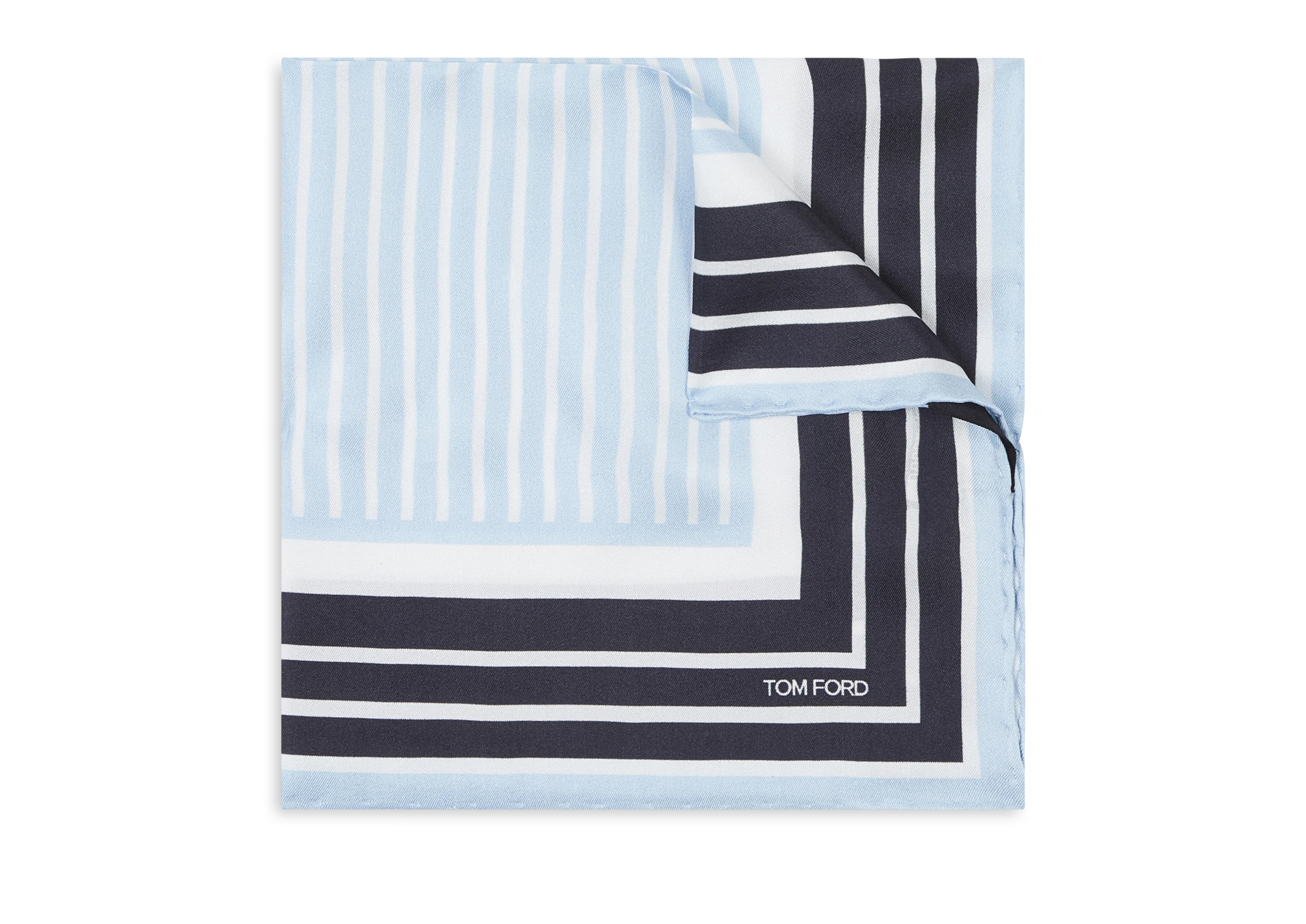 Tom Ford CONTRAST STRIPE POCKET SQUARE 