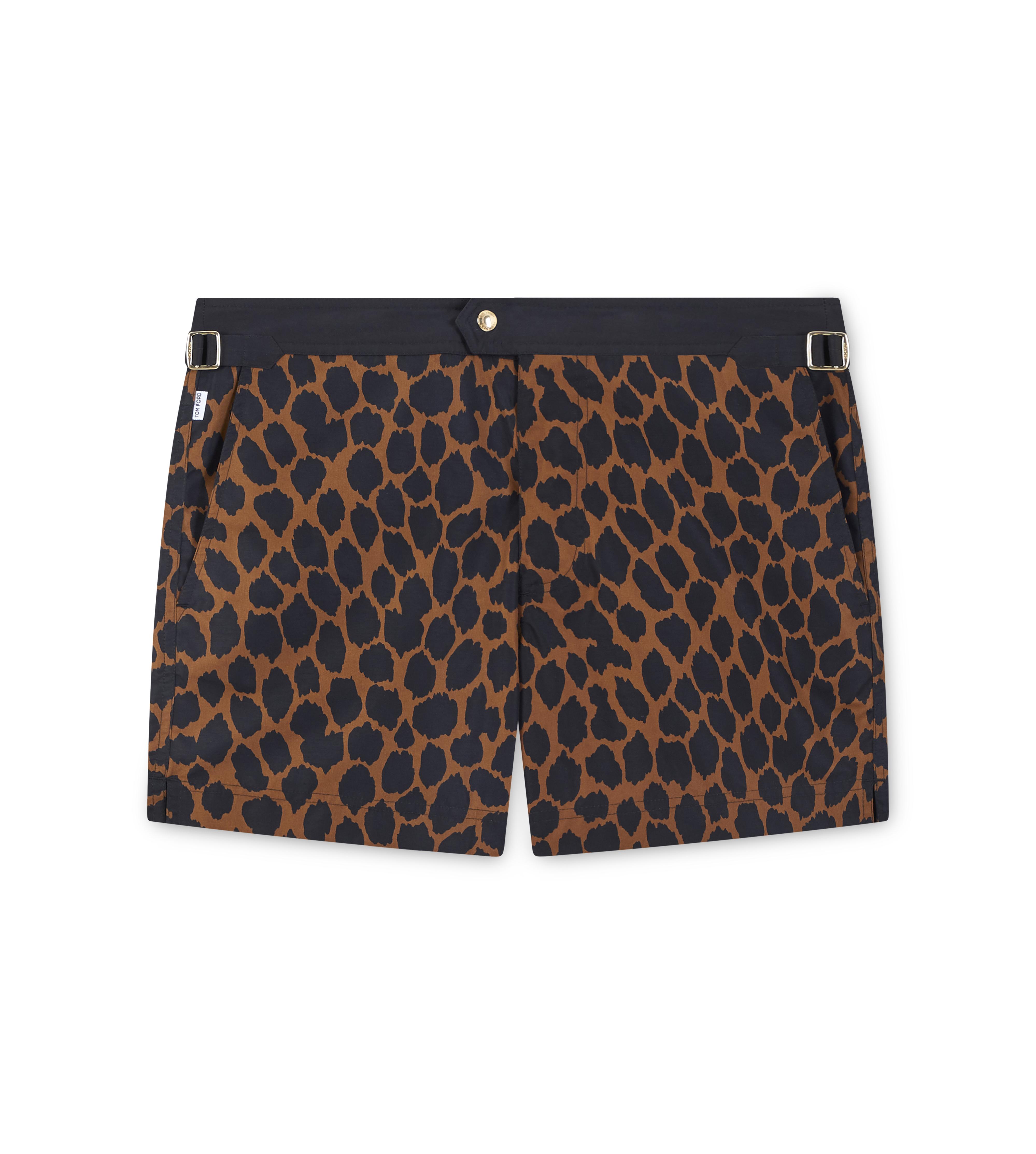 leopard swim trunks