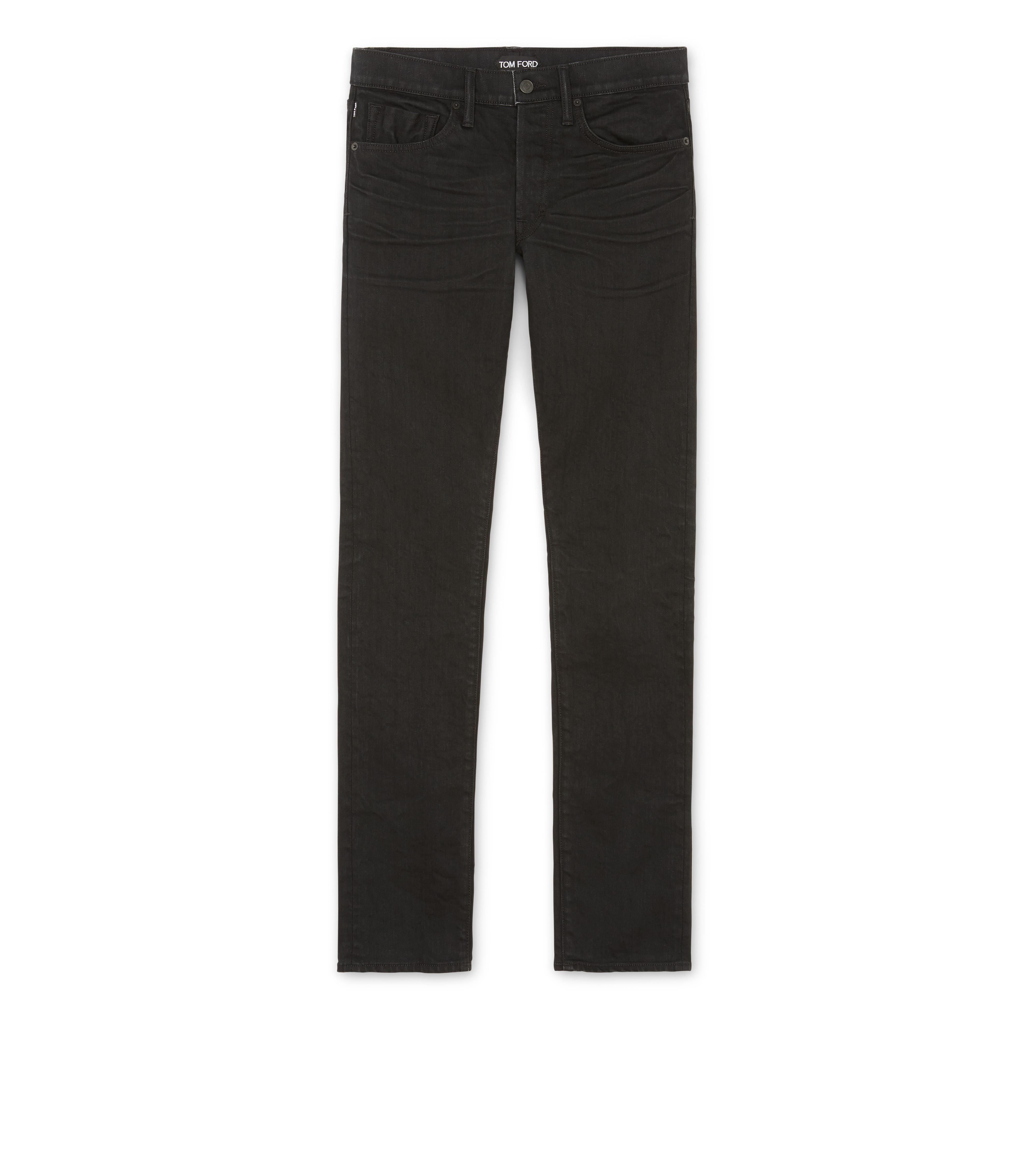 black straight fit jeans mens