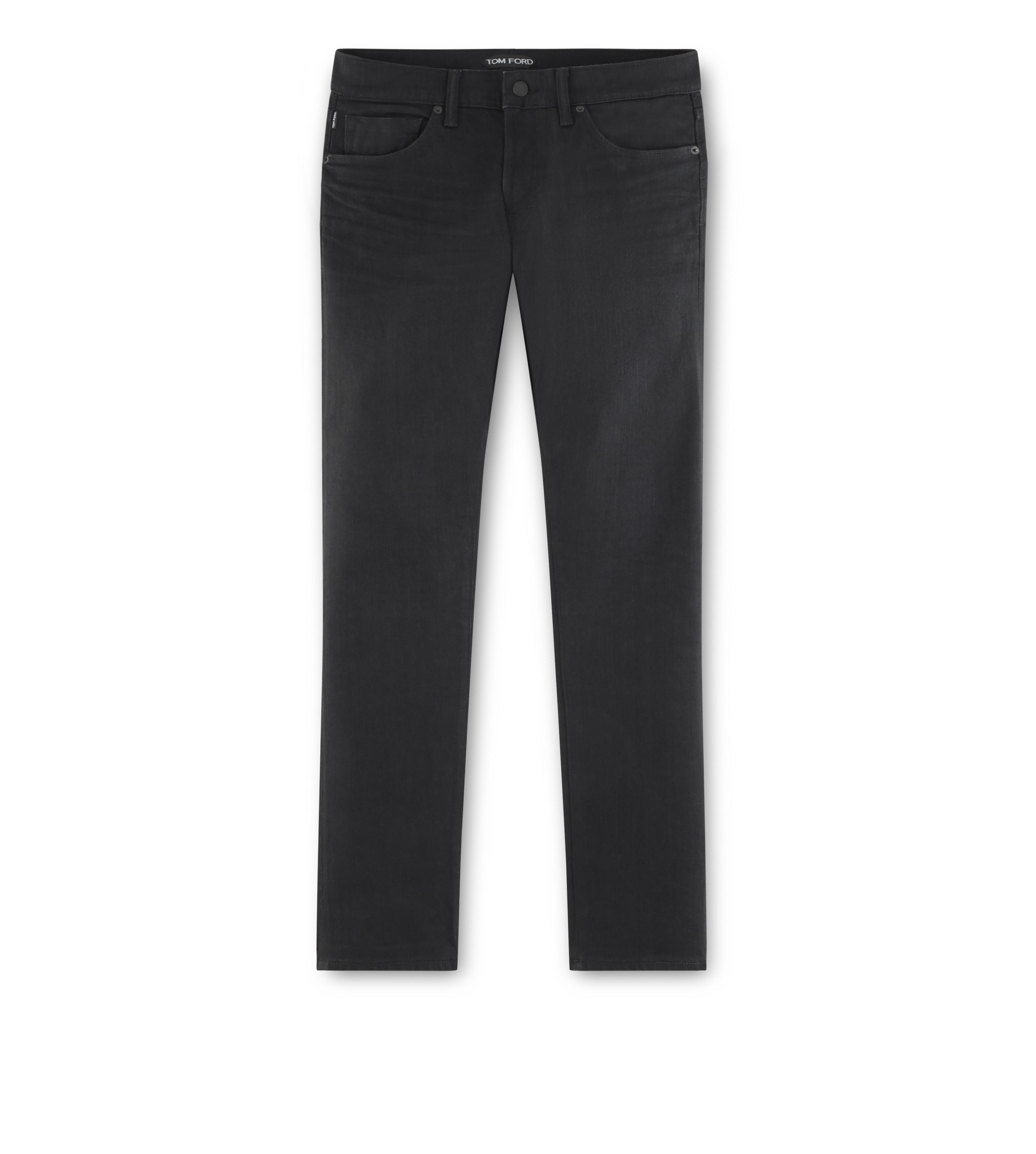 STRAIGHT BLACK SELVAGE JEANS