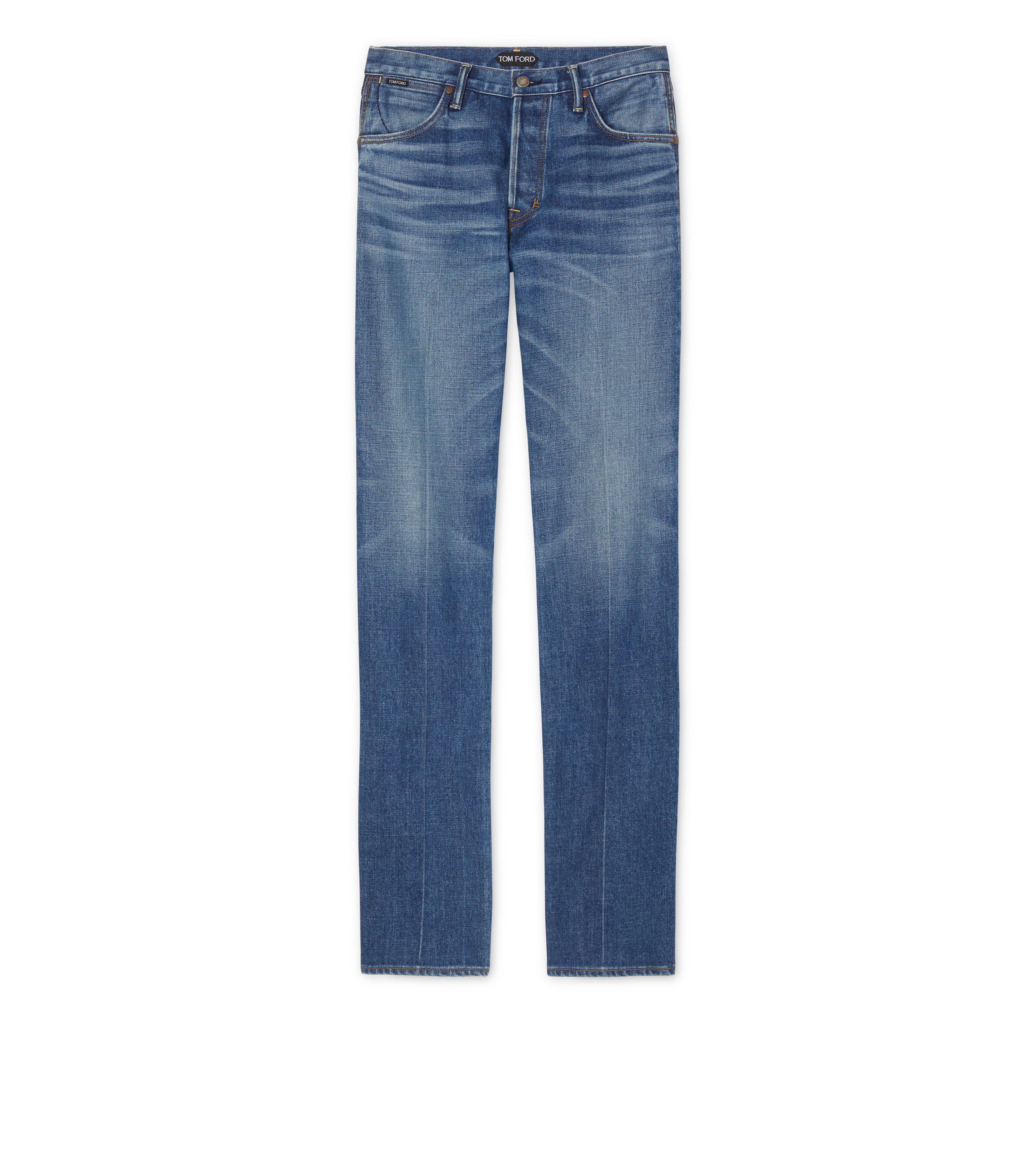 WIDE LEG JAPANESE SELVEDGE STRETCH DENIM A thumbnail