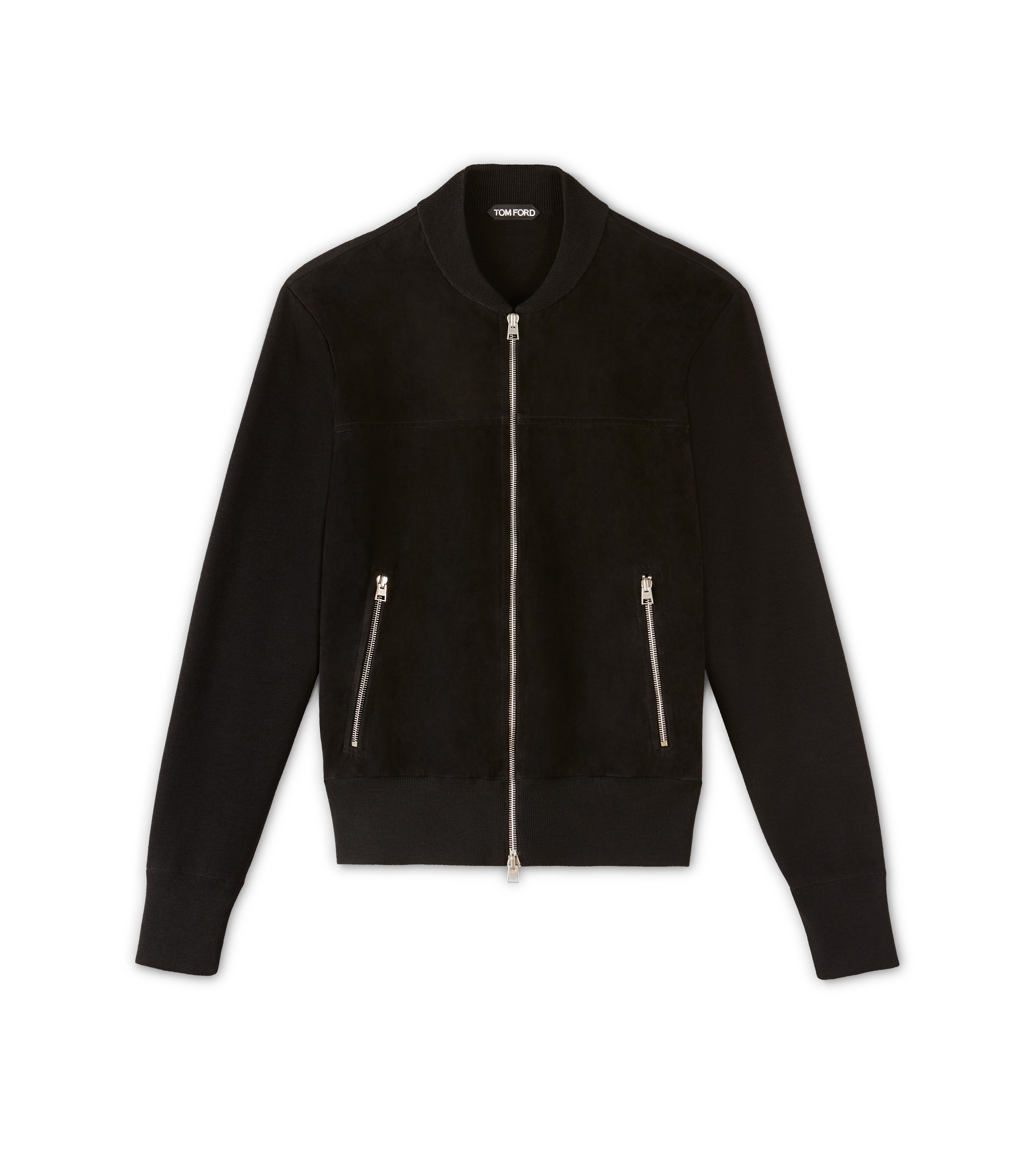 Tom Ford FULL ZIP BOMBER JACKET WITH SUEDE FRONT - Men | TomFord.com