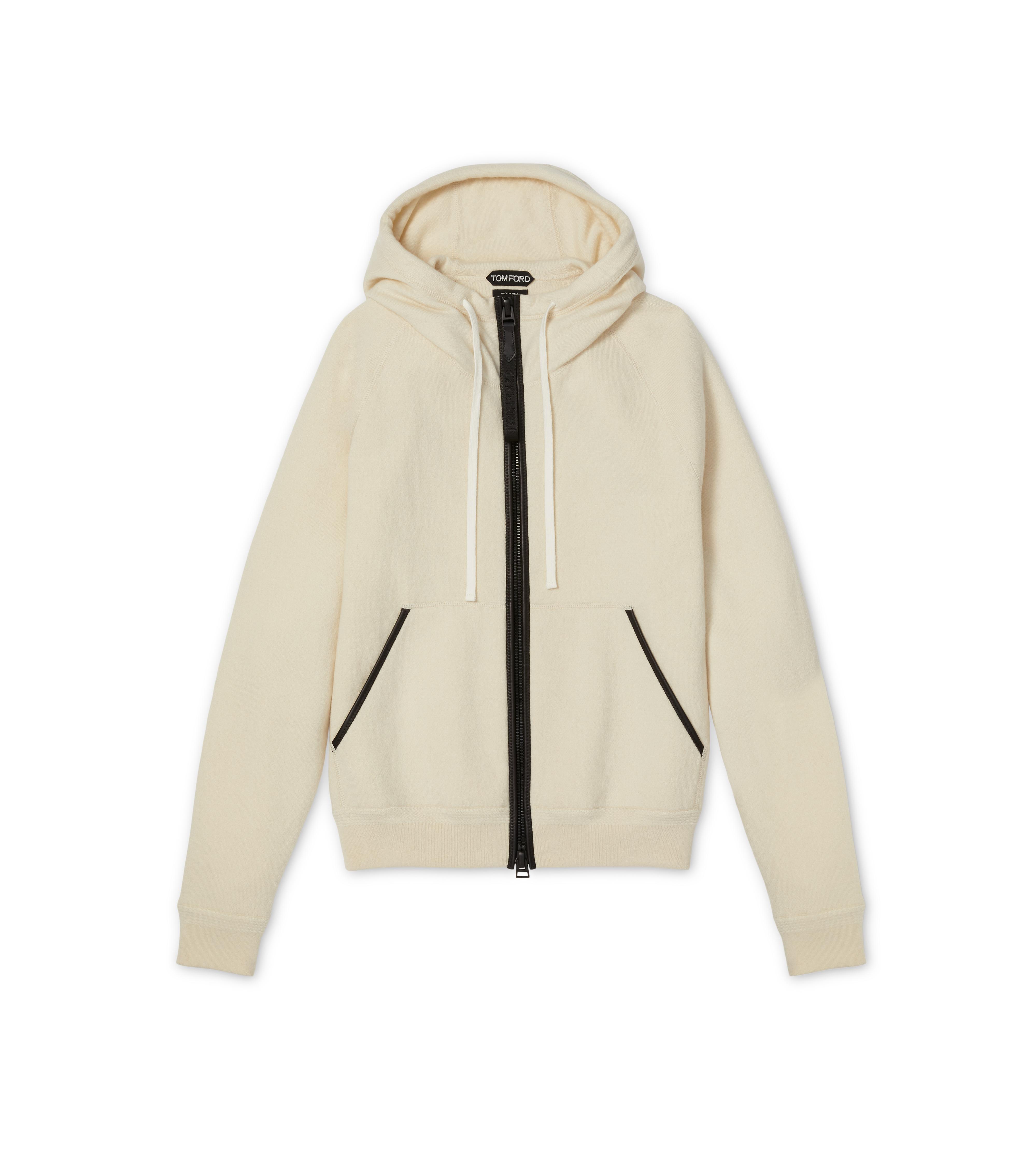 CASHMERE HOOD ZIP THROUGH KNIT