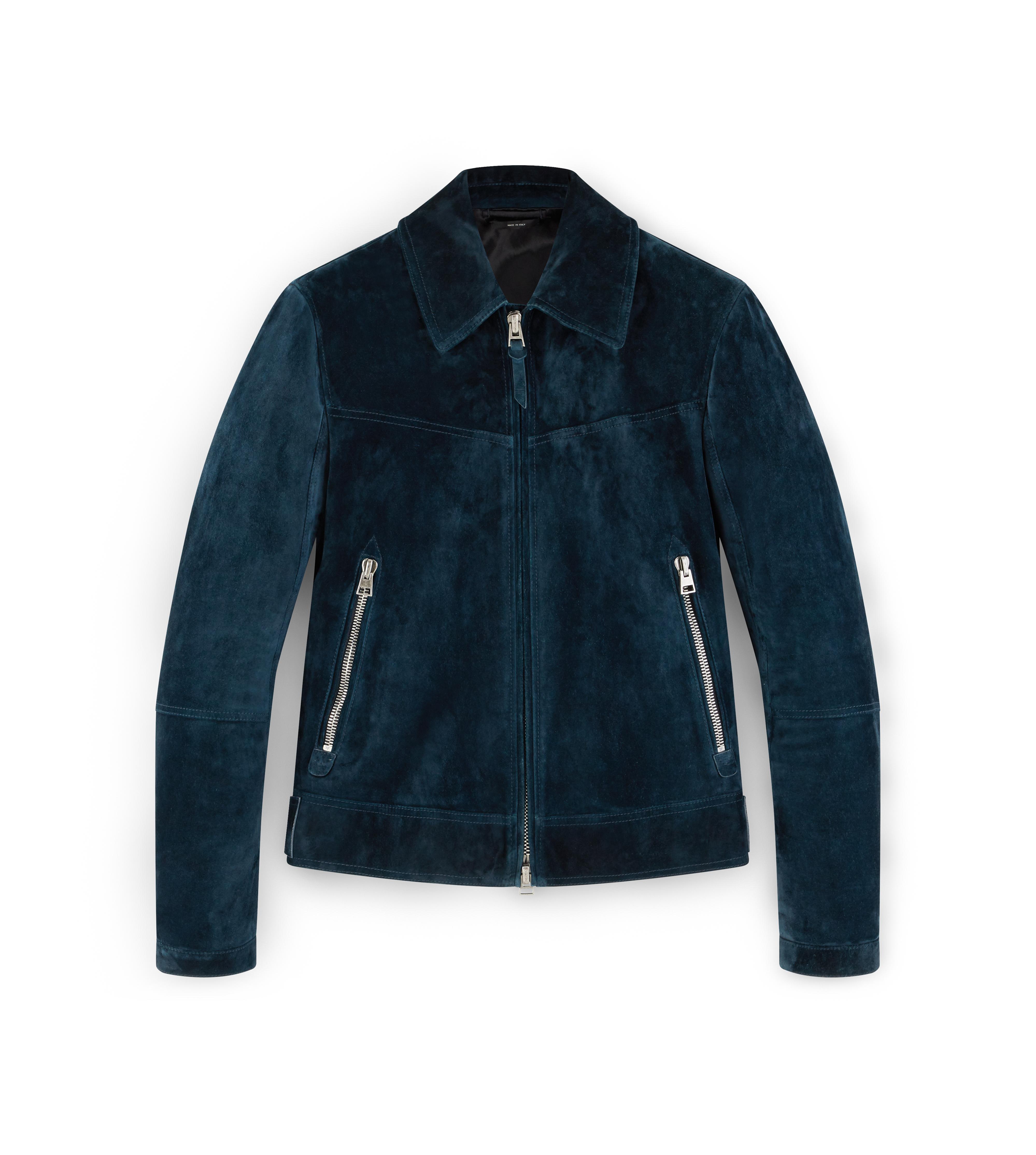 SUEDE JACKET WITH ZIP SLEEVE
