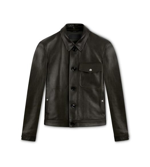 GLOSSY LEATHER OUTERSHIRT