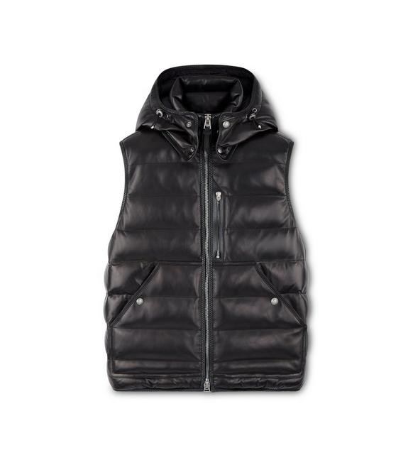 FEATHER NAPPA HOODED GILET A fullsize