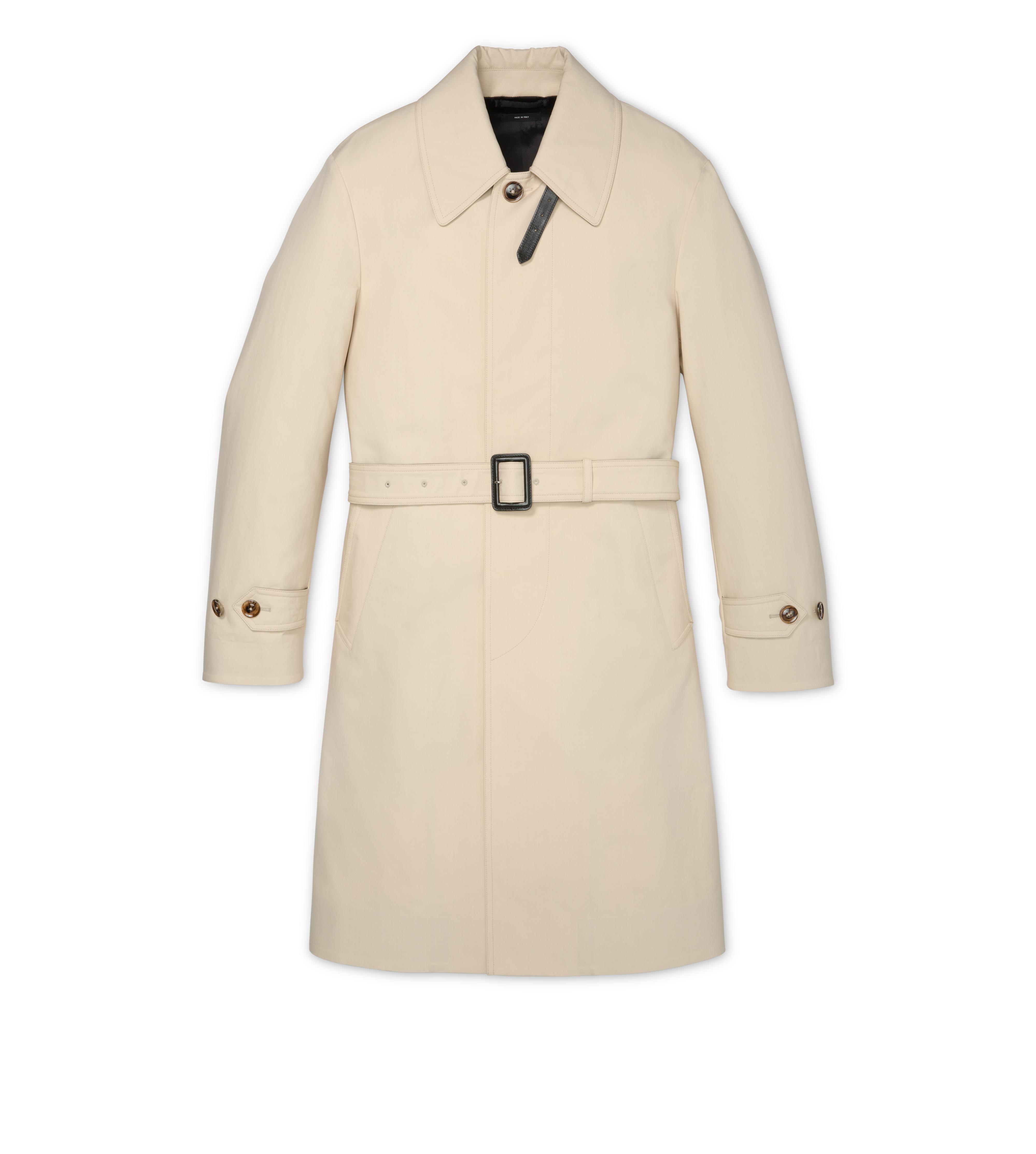 Tom Ford TRENCH COAT WITH LEATHER TRIM | TomFord.co.uk