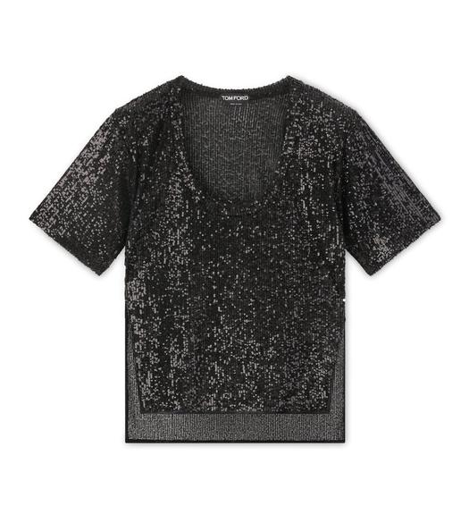 ALL OVER SEQUINS T-SHIRT