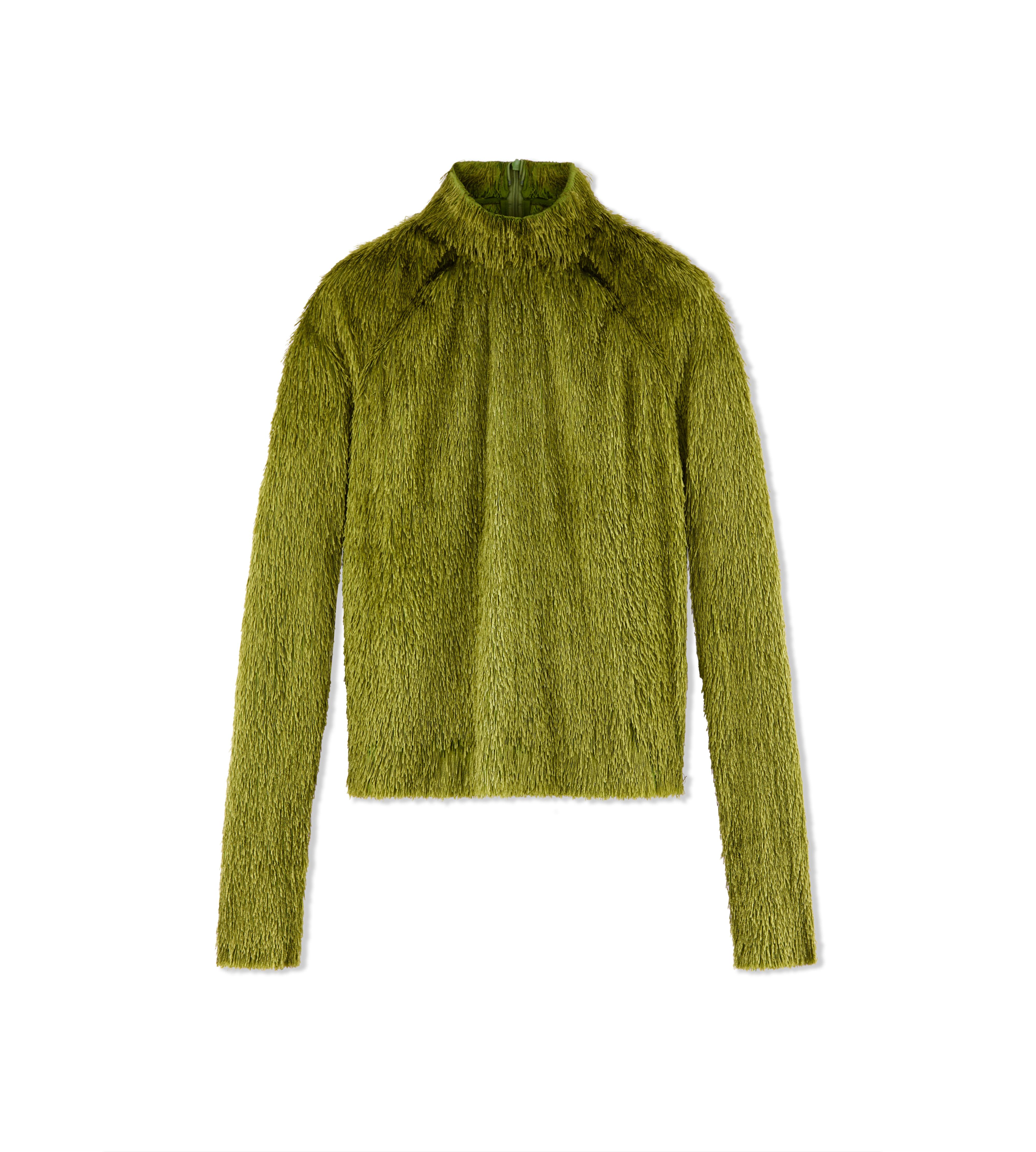 VISCOSE 'FUR' TURTLENECK TOP
