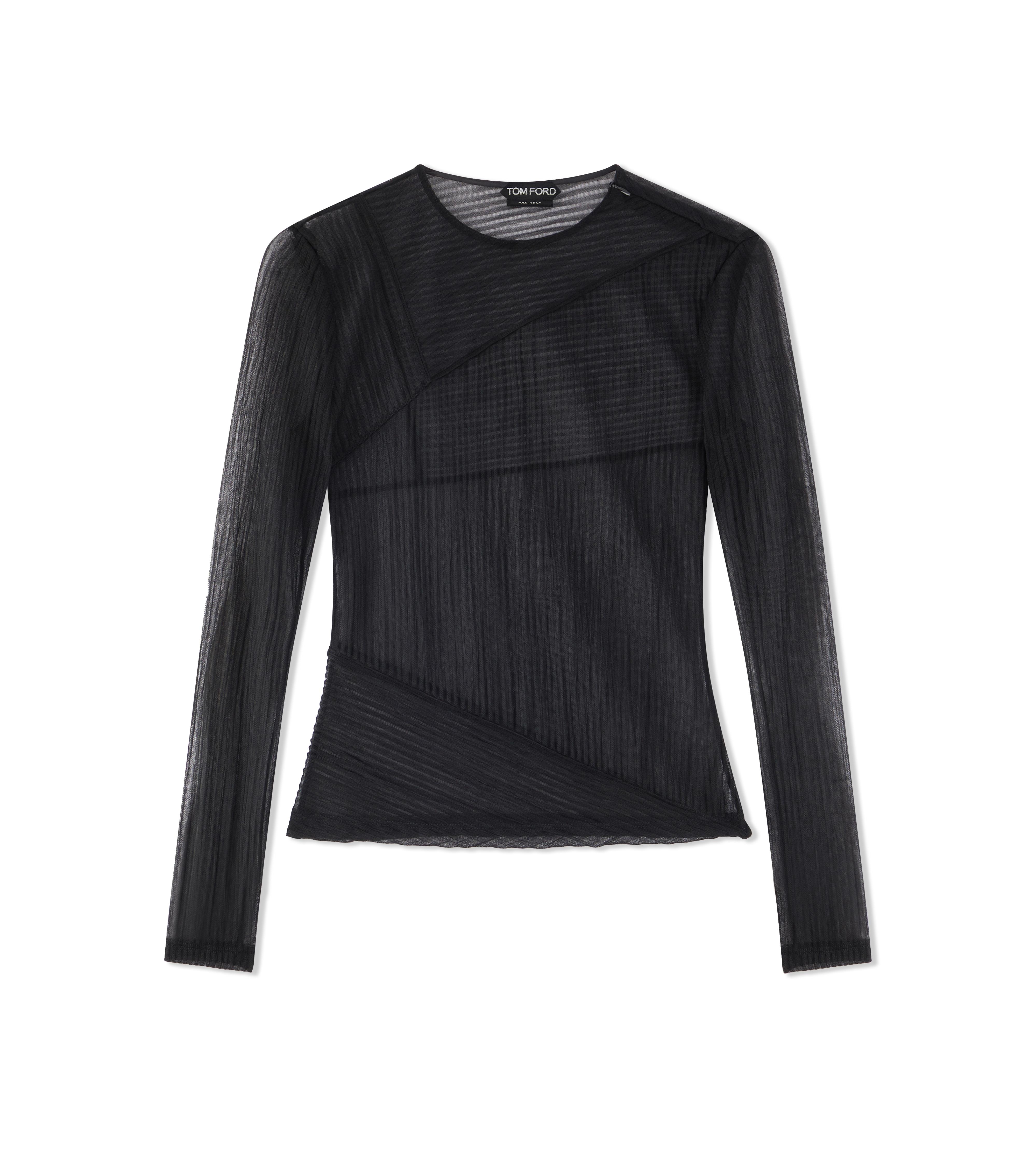 RIB TRANSPARENT JERSEY TOP