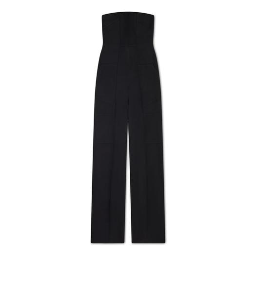 DRAPEY TAILORING STRAPLESS JUMPSUIT