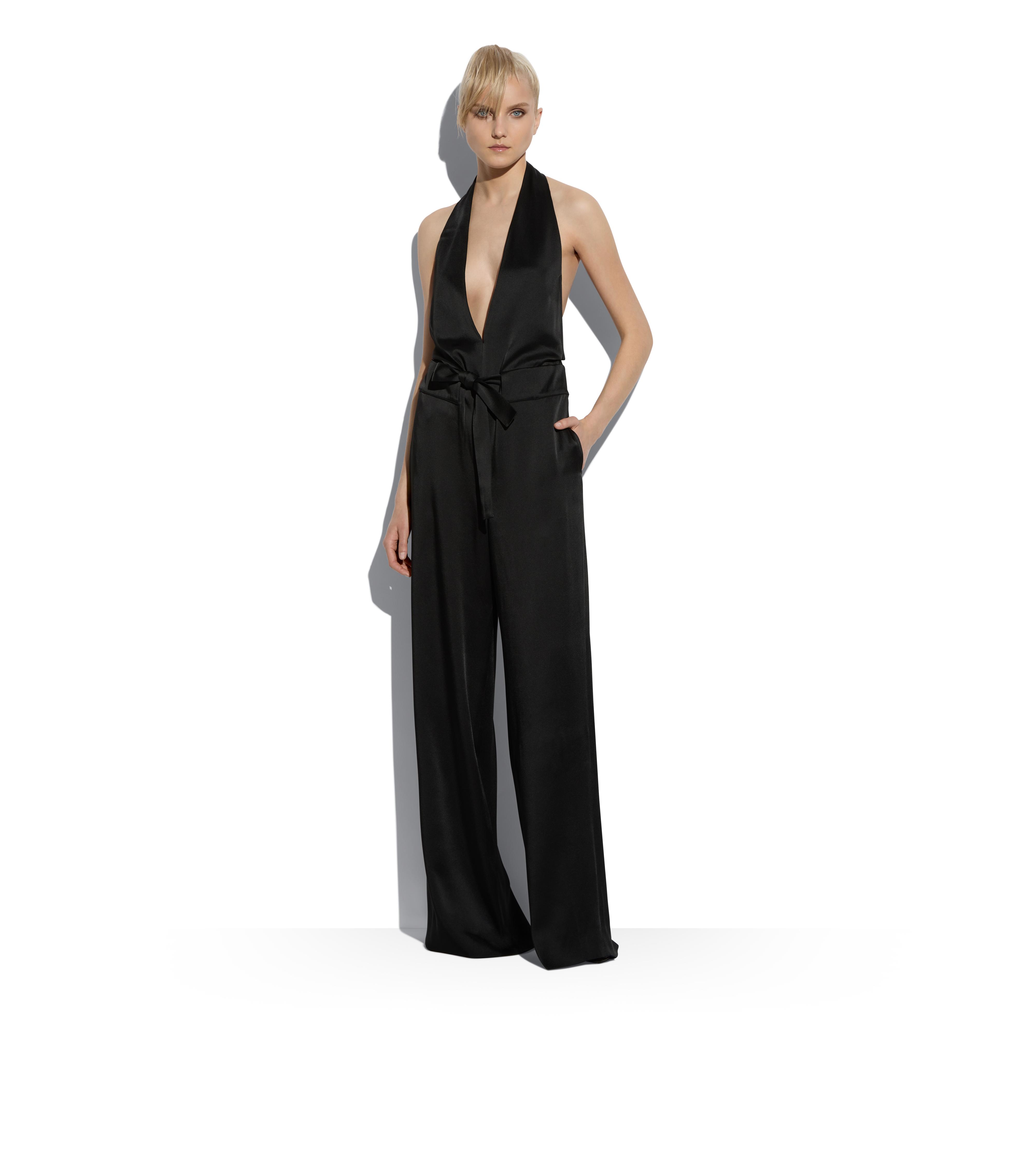 Tom Ford FLUID DOUBLE-FACED SATIN JUMPSUIT 