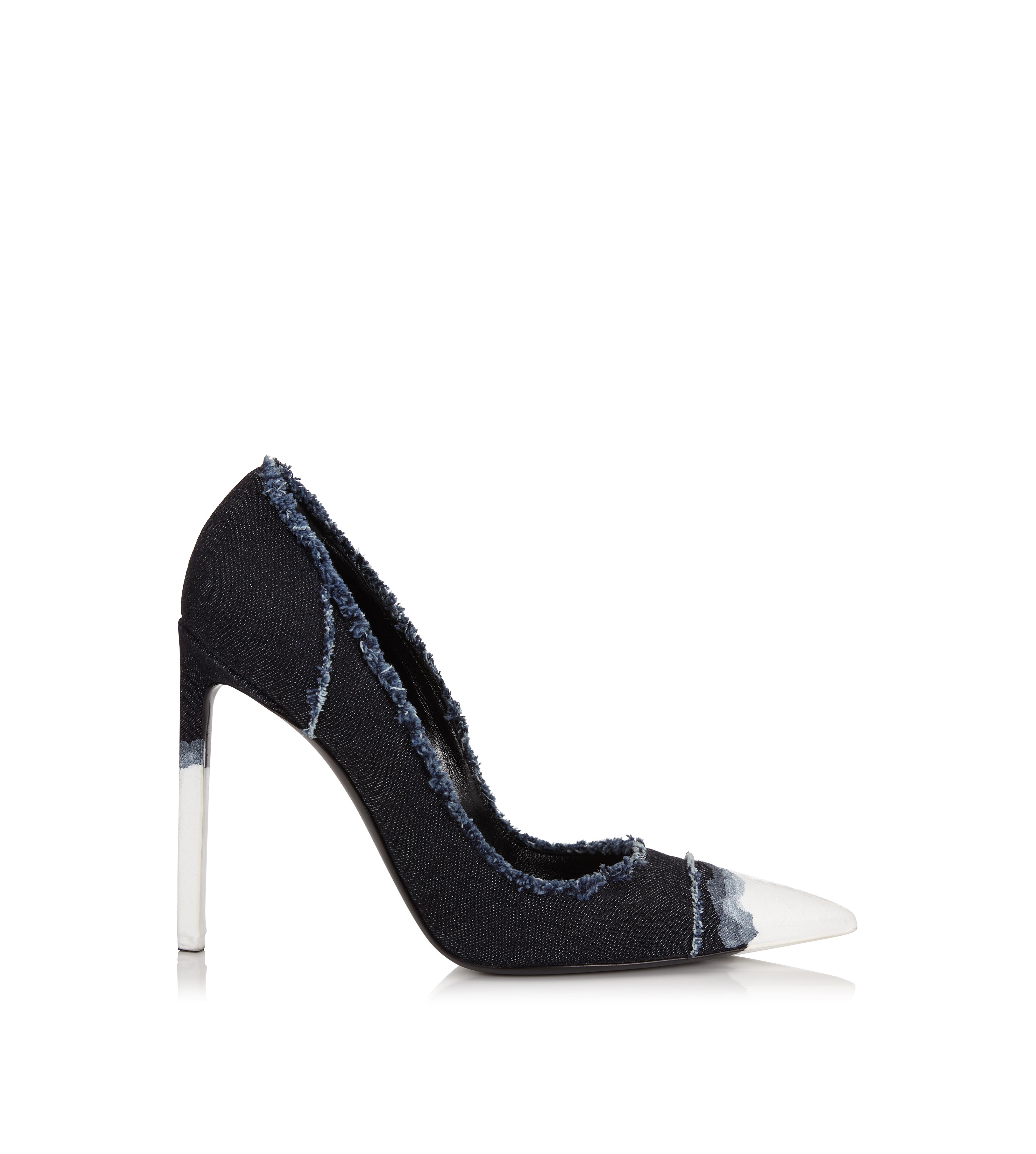 FRAYED DENIM PUMP