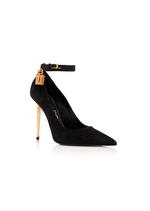 SUEDE LEATHER PADLOCK POINTY PUMP B thumbnail