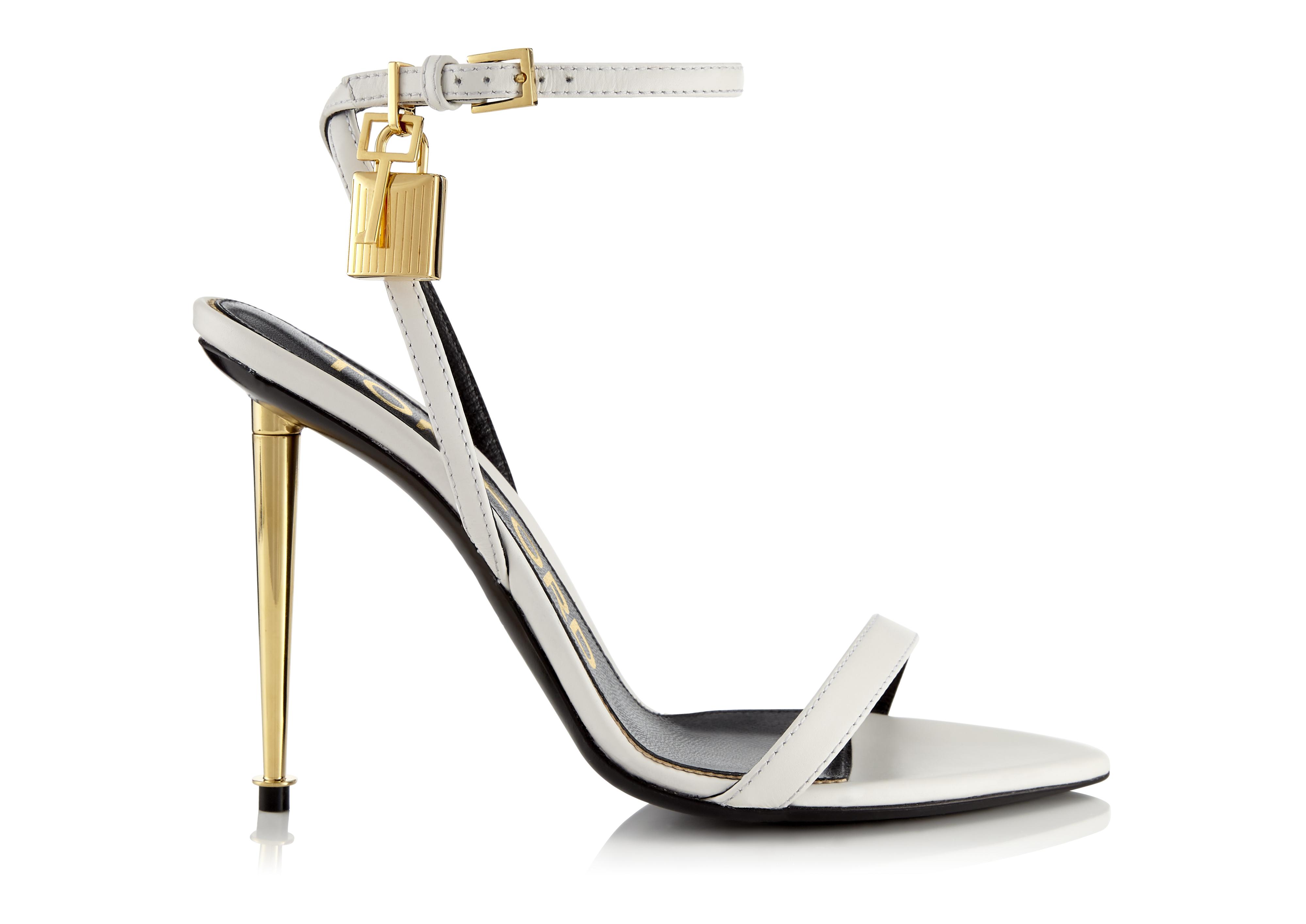 tom ford shiny leather padlock heels