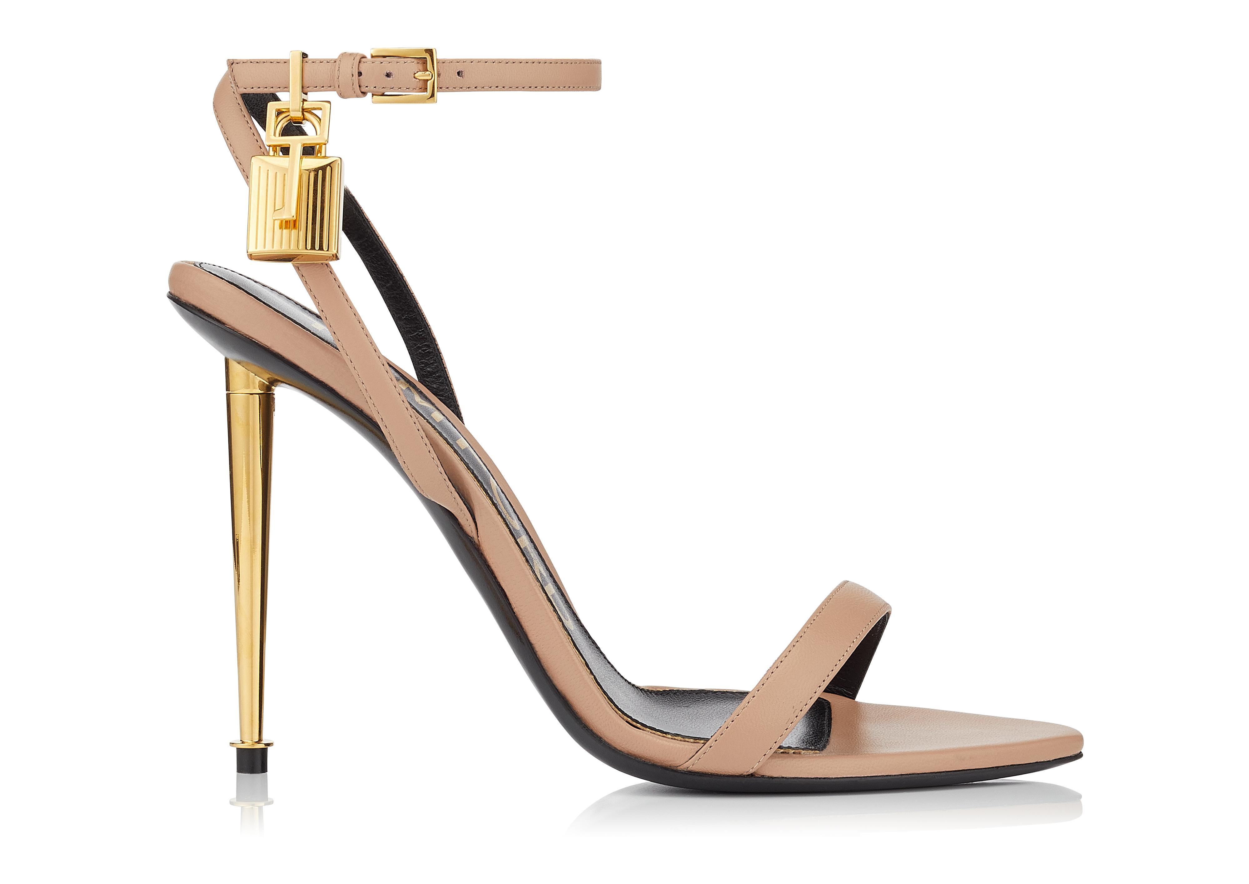 Tom Ford GOLD PADLOCK NAKED SANDAL 