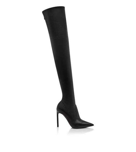 STRETCH NAPPA LEATHER T SCREW OVER THE KNEE BOOT