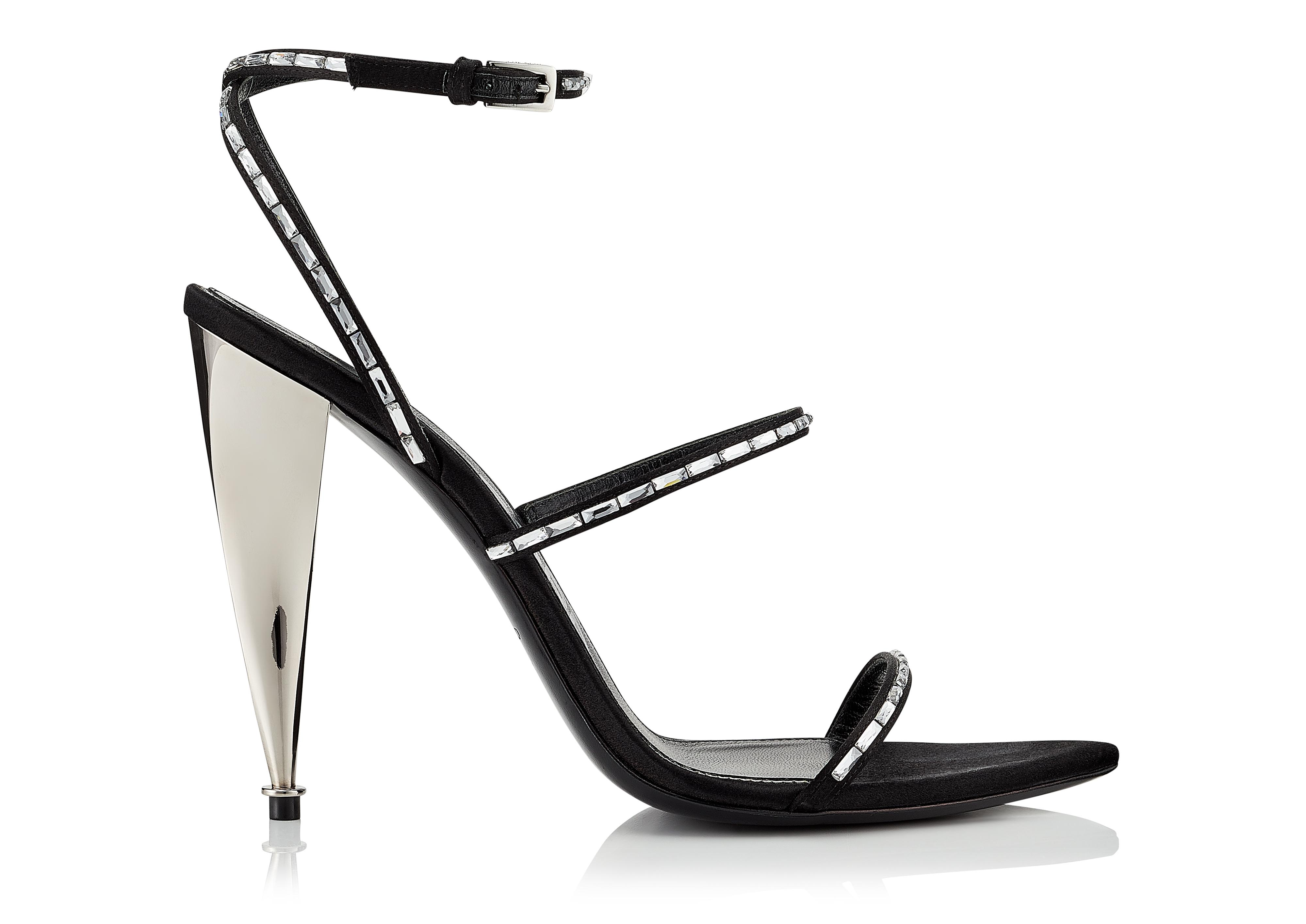 Tom Ford SILVER CRYSTAL BLADE SANDAL 