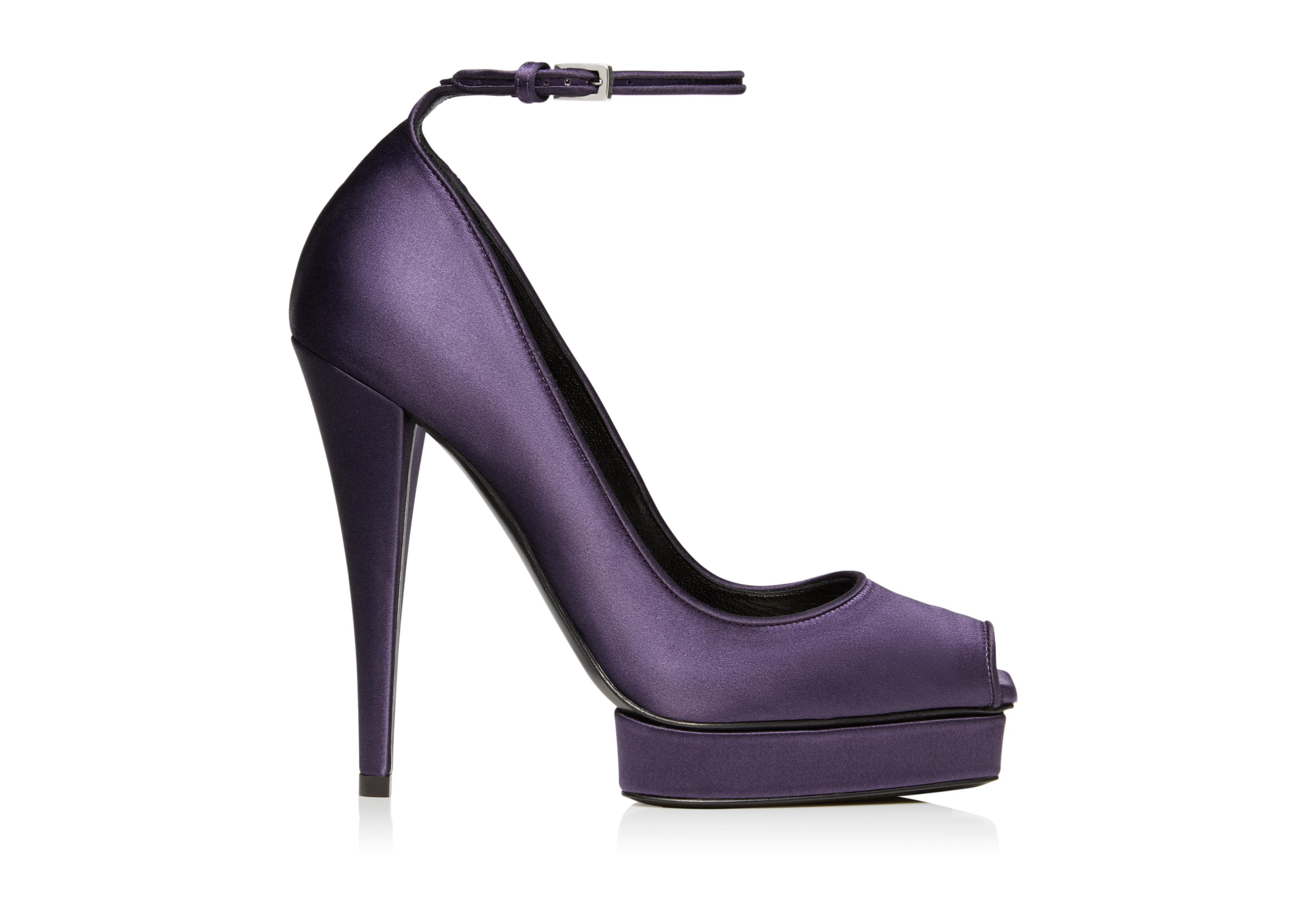 satin peep toe pumps