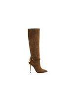 SUEDE LEATHER PADLOCK BOOT 105 MM A thumbnail