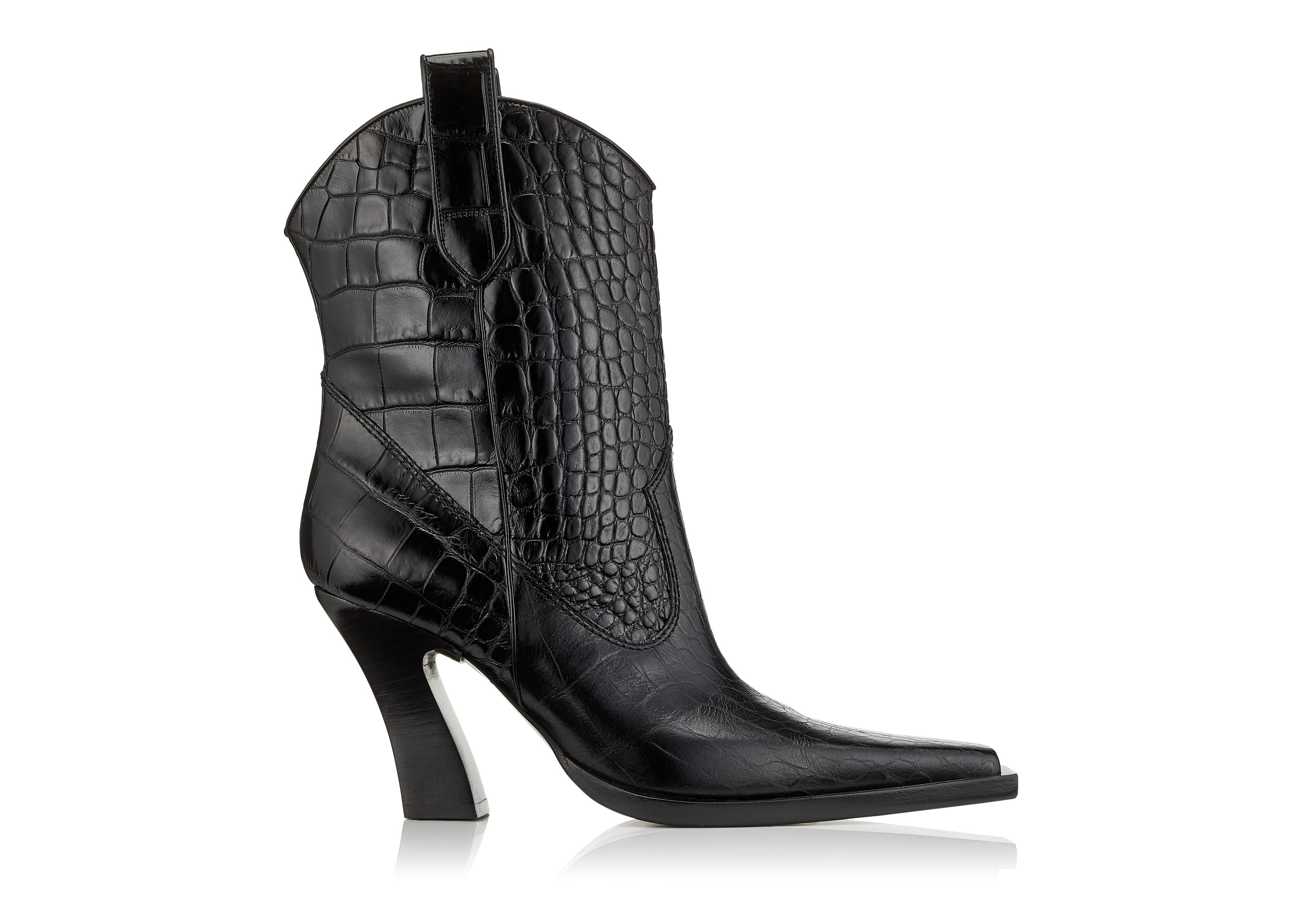 alligator ankle boots