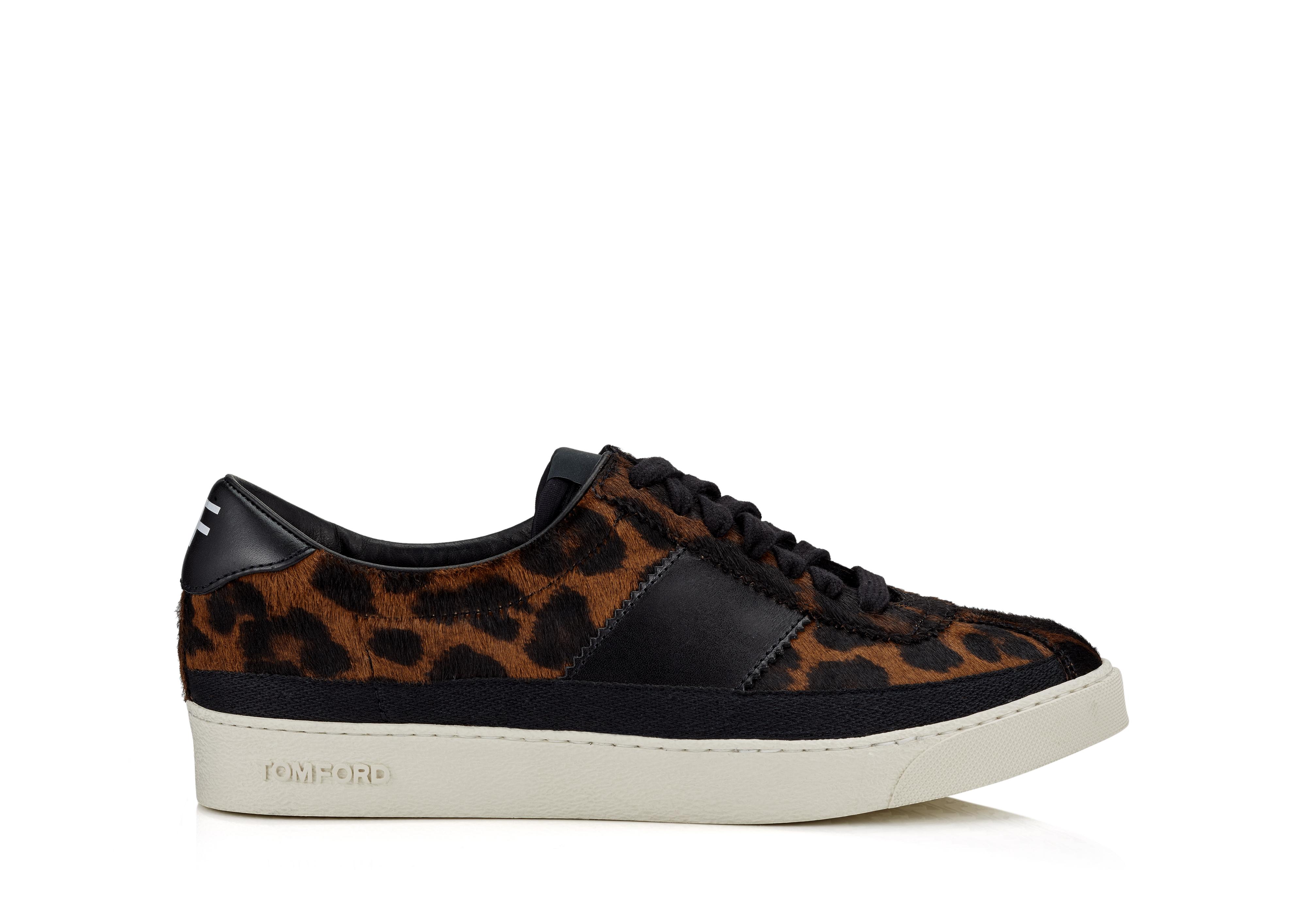Tom Ford LEOPARD PRINT BANNISTER LOW TOP SNEAKERS 