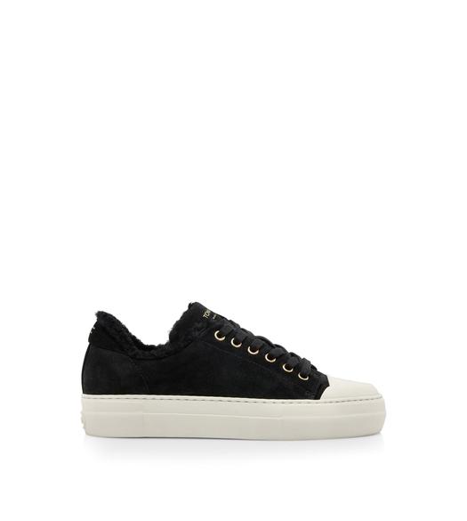 SUEDE LEATHER AND SHEARLING CITY LOW TOP