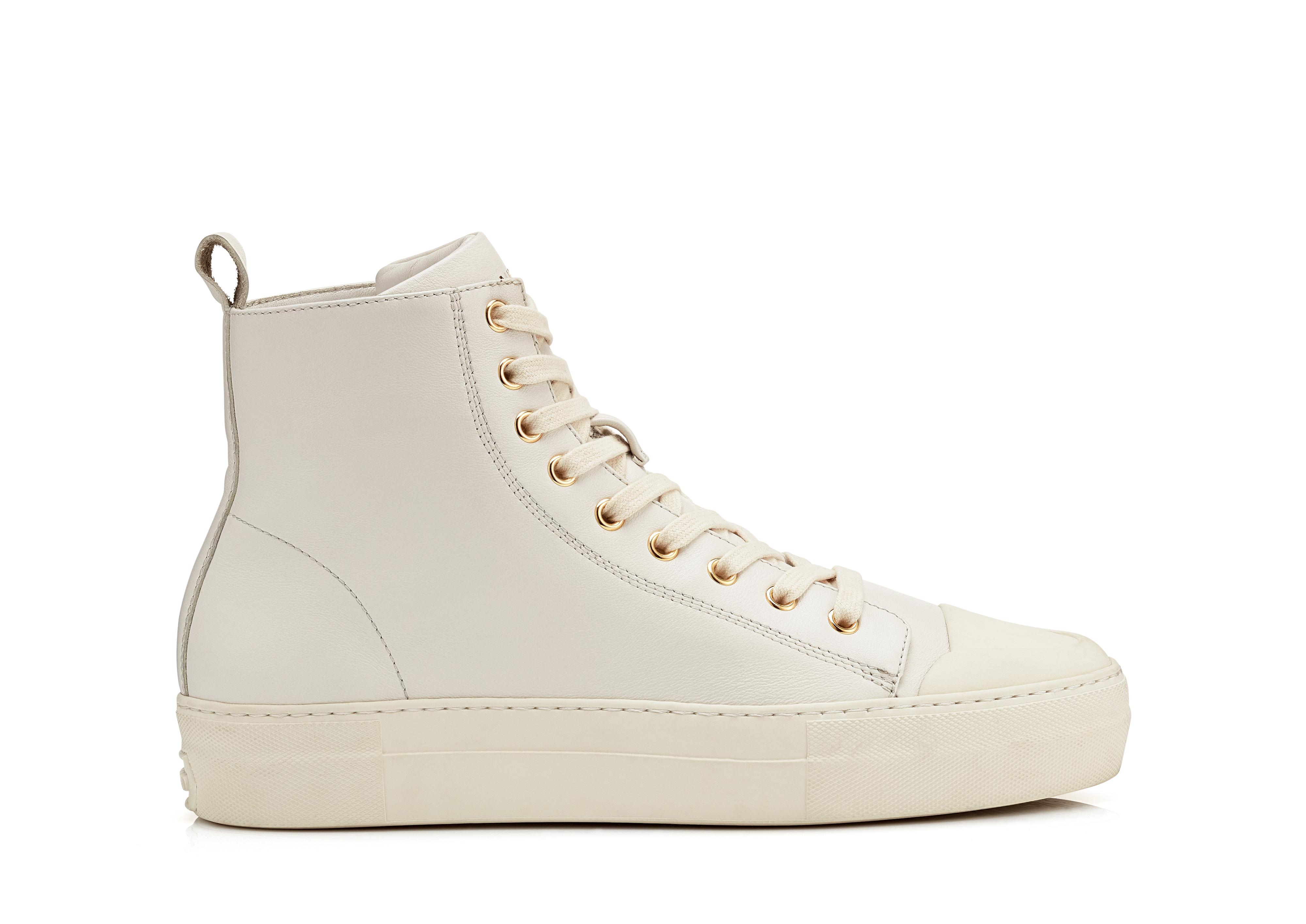 Tom Ford SMOOTH LEATHER CITY HIGH TOP SNEAKERS 