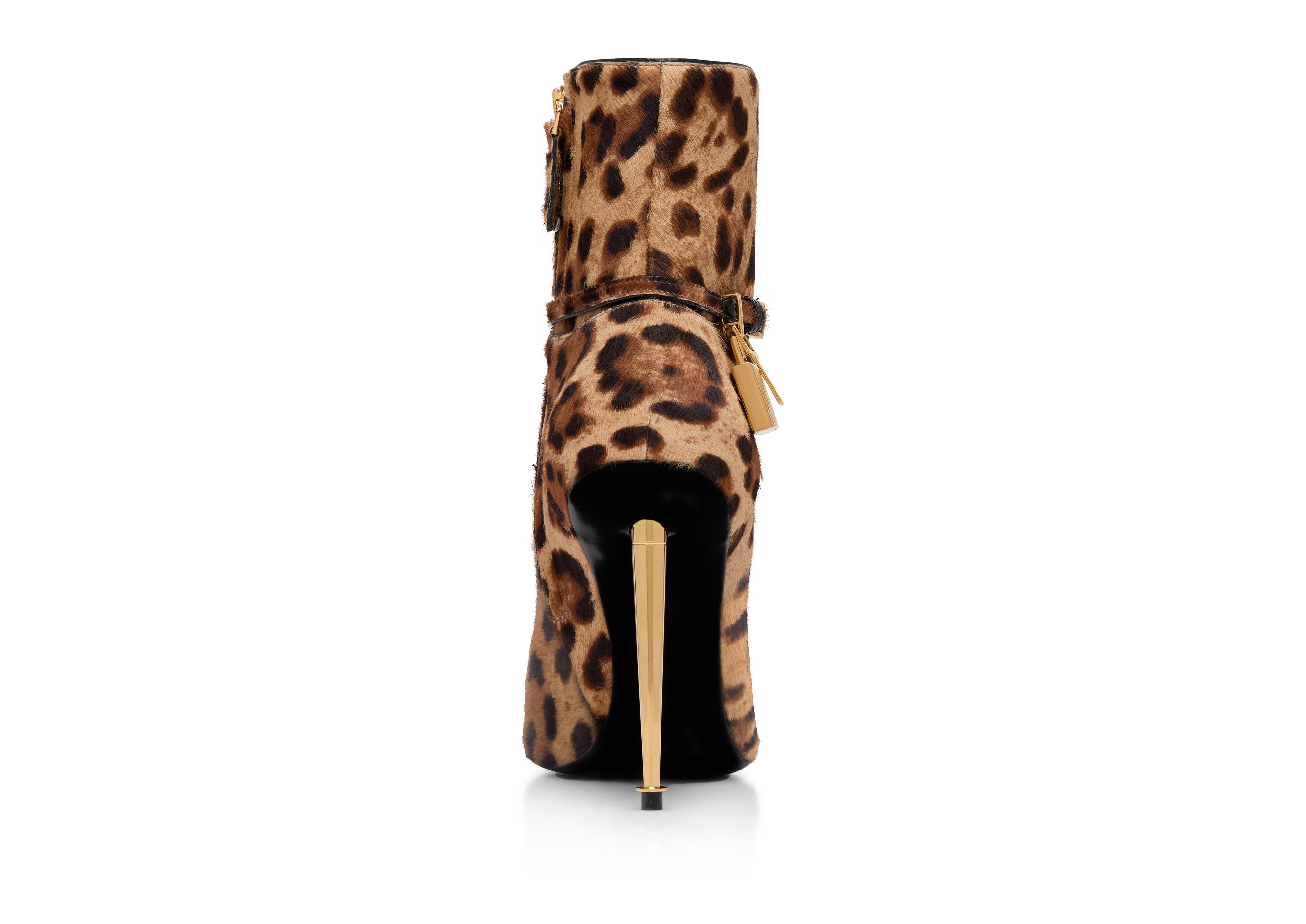 SHADED HAIR CALF ANIMALIER PADLOCK ANKLE BOOT D thumbnail